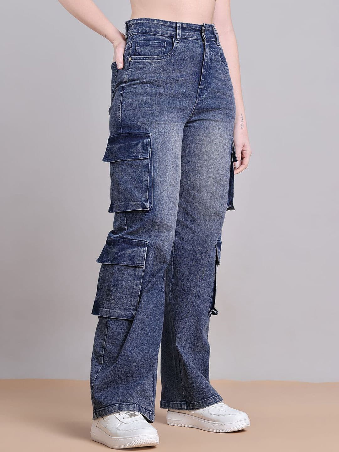 PUELLA Women Straight Fit High-Rise Clean Look Light Fade Stretchable Jeans thumbnail 5