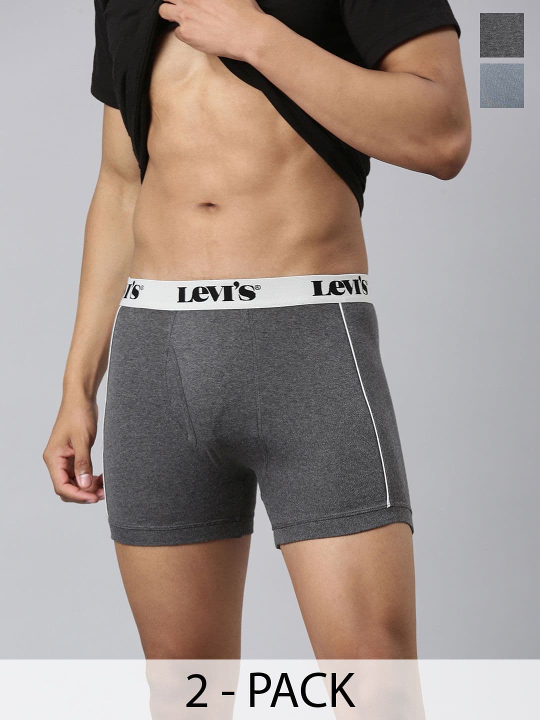 Levis Levi's Men Pack of 2 Pure Cotton Long Length Ultrasoft Waistband Trunk - view 1