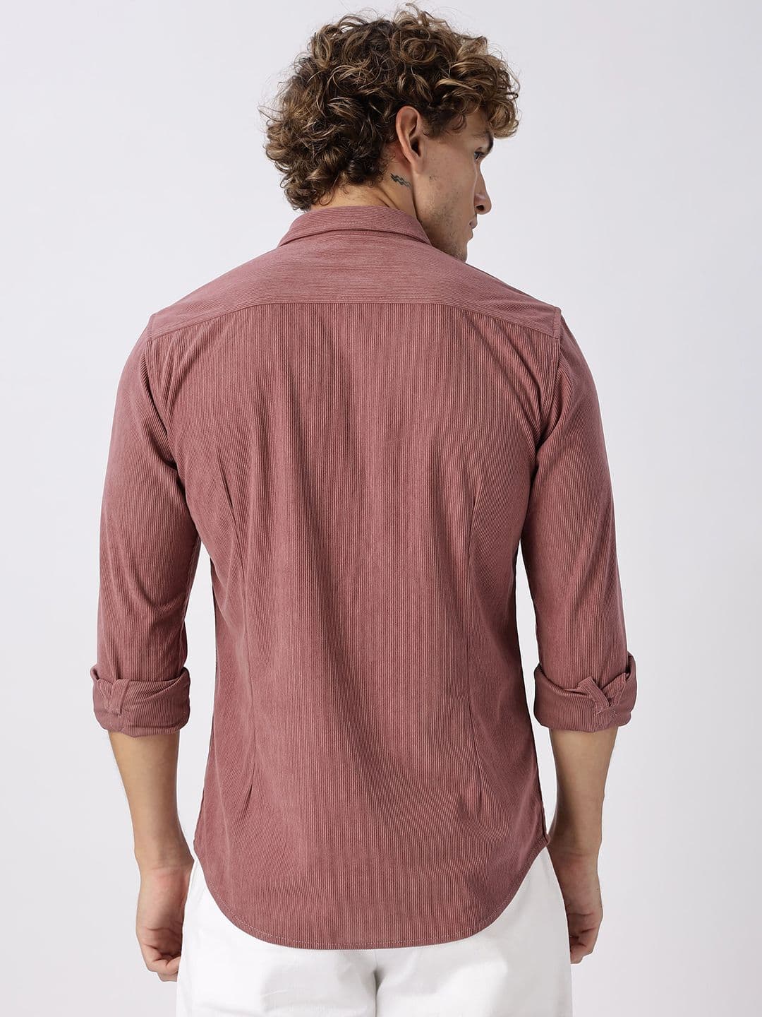 HERE&NOW Slim Fit Vertical Striped Corduroy Casual Shirt thumbnail 4