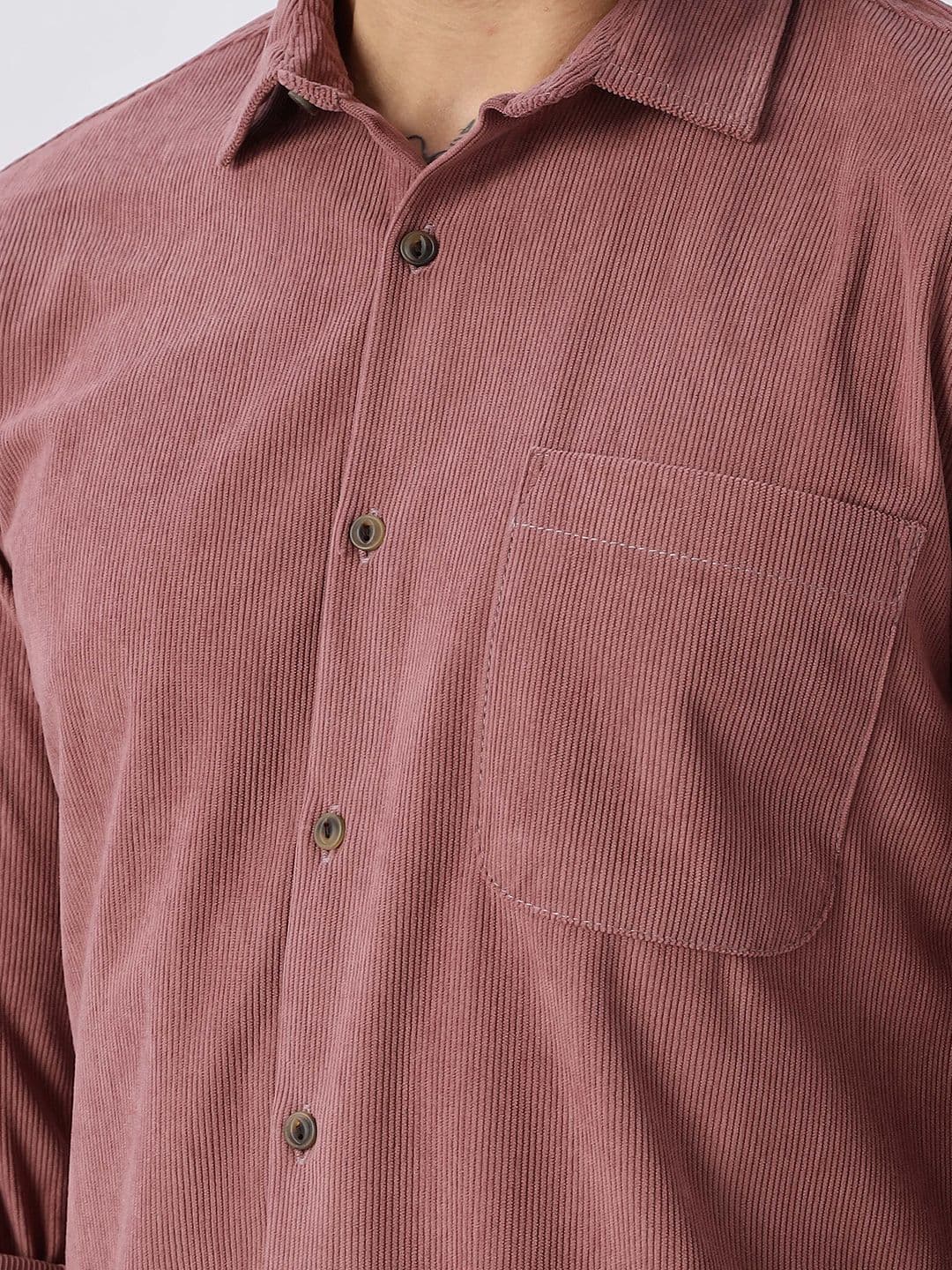 HERE&NOW Slim Fit Vertical Striped Corduroy Casual Shirt thumbnail 7