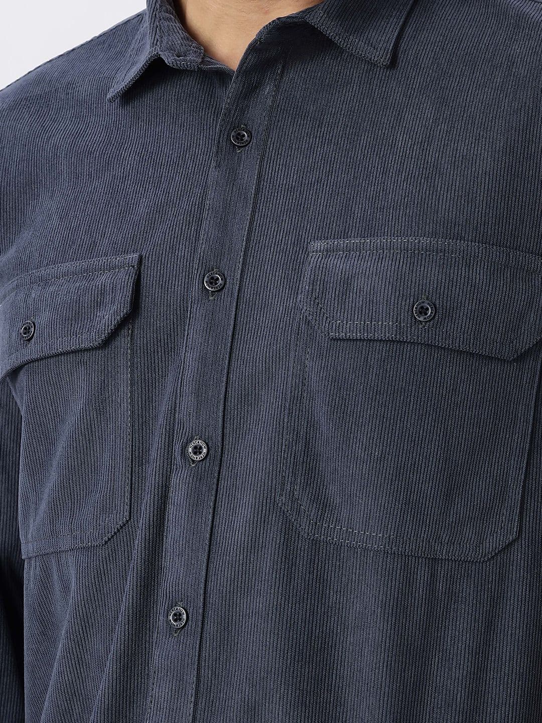 HERE&NOW Regular Fit Vertical Striped Corduroy Opaque Casual Shirt thumbnail 7