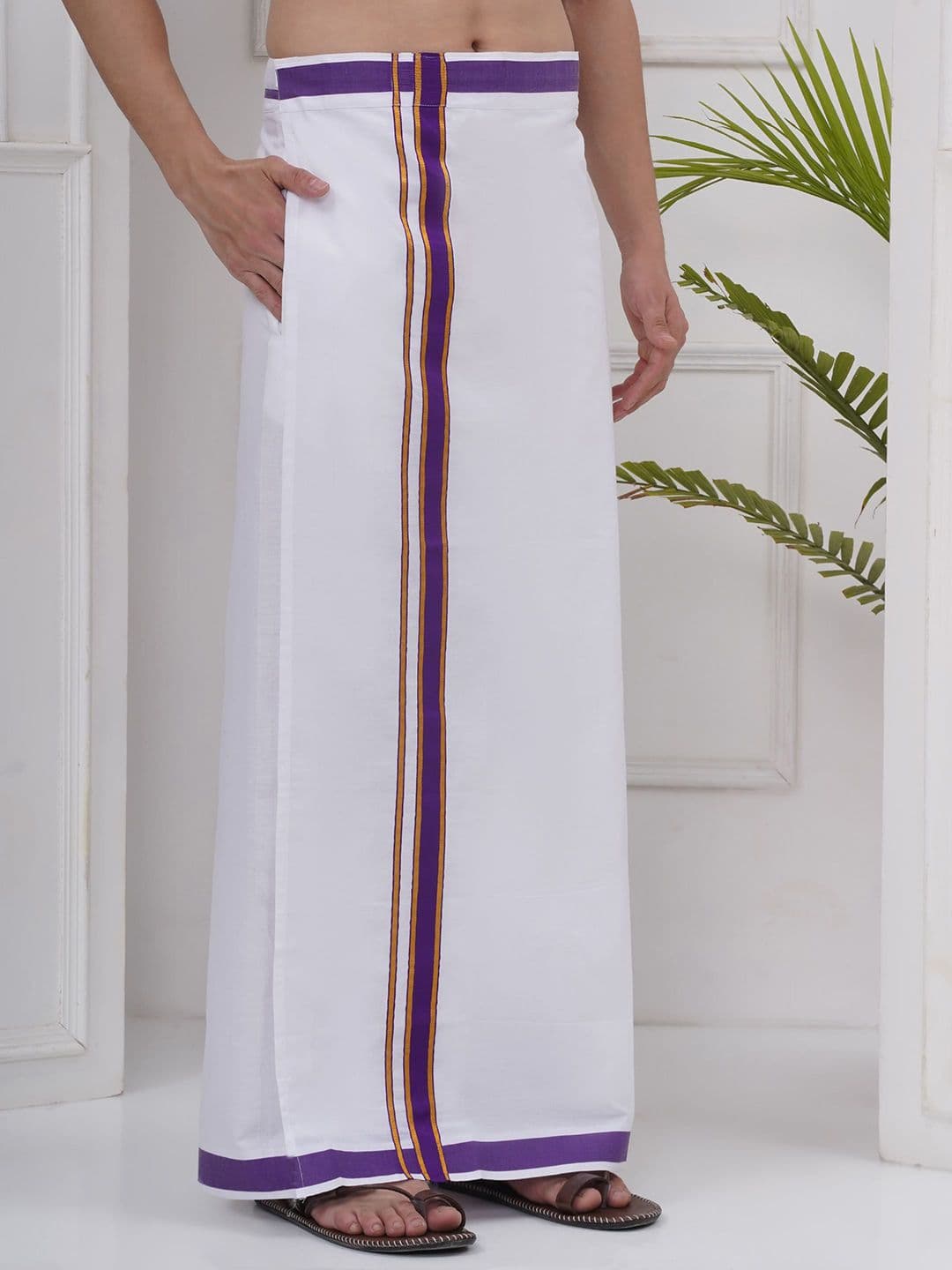 Sethukrishna Mens Readymade Cotton Dhoti thumbnail 3