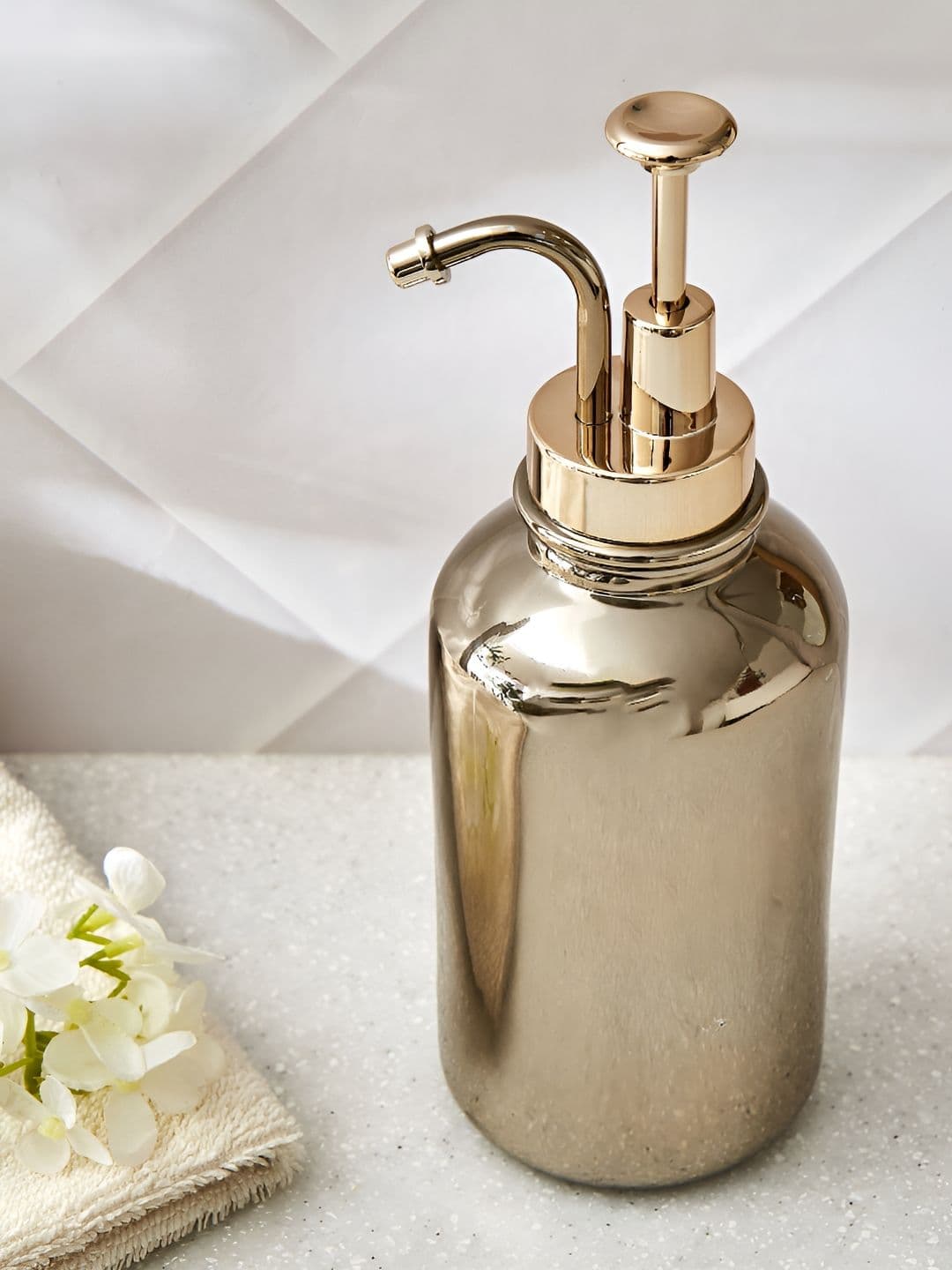 Home Centre Gold-Toned Solid Metal Soap Dispenser thumbnail 2