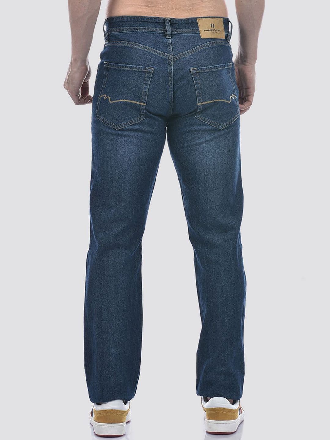 Numero Uno Men Regular Fit Mid-Rise Light Fade Stretchable Jeans thumbnail 4