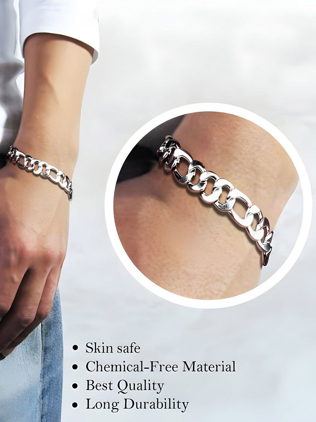 Minprice Men Stainless Steel Link Bracelet thumbnail 4
