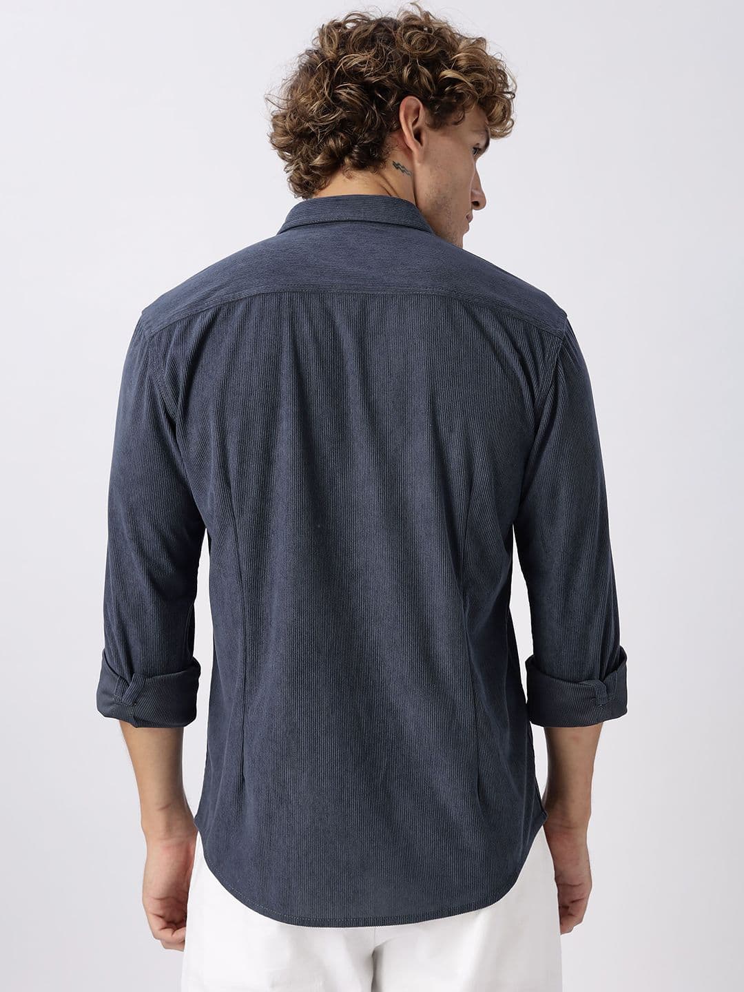 HERE&NOW Regular Fit Vertical Striped Corduroy Opaque Casual Shirt thumbnail 4