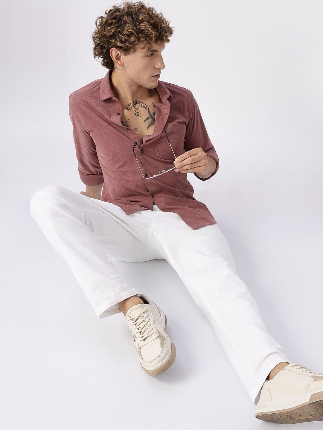HERE&NOW Slim Fit Vertical Striped Corduroy Casual Shirt thumbnail 6