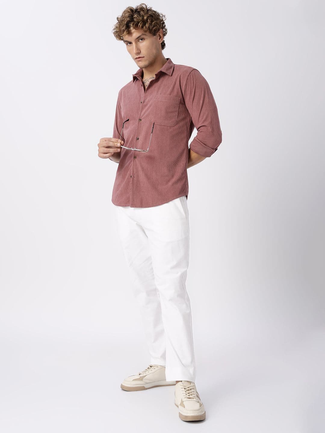 HERE&NOW Slim Fit Vertical Striped Corduroy Casual Shirt thumbnail 3