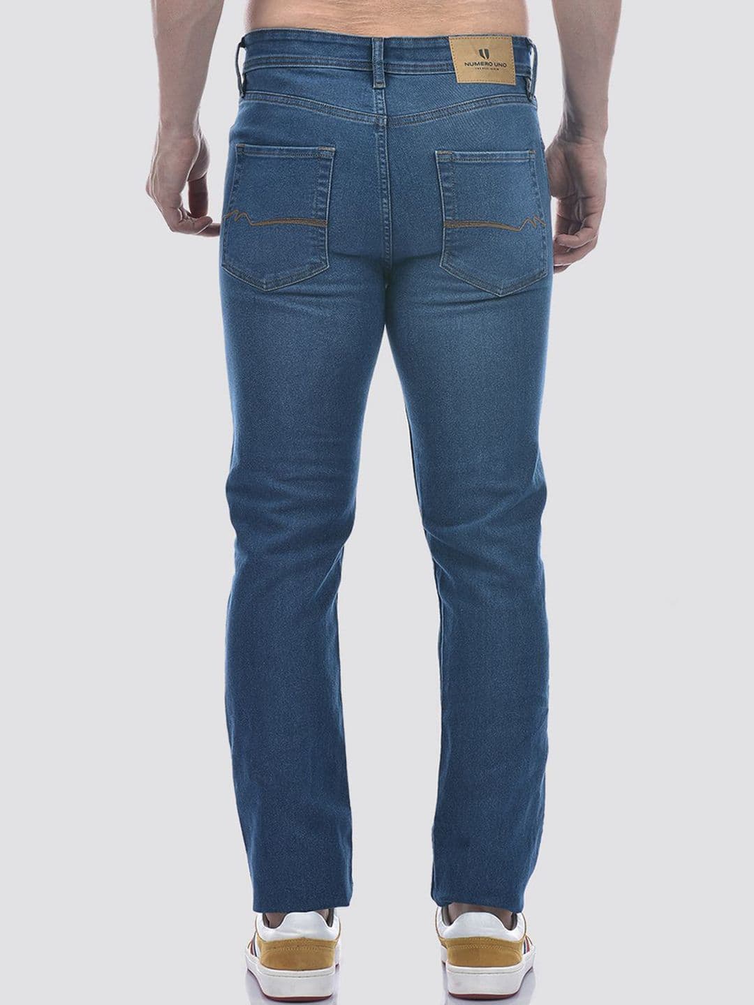 Numero Uno Men Slim Fit Mid-Rise Light Fade Stretchable Jeans thumbnail 4