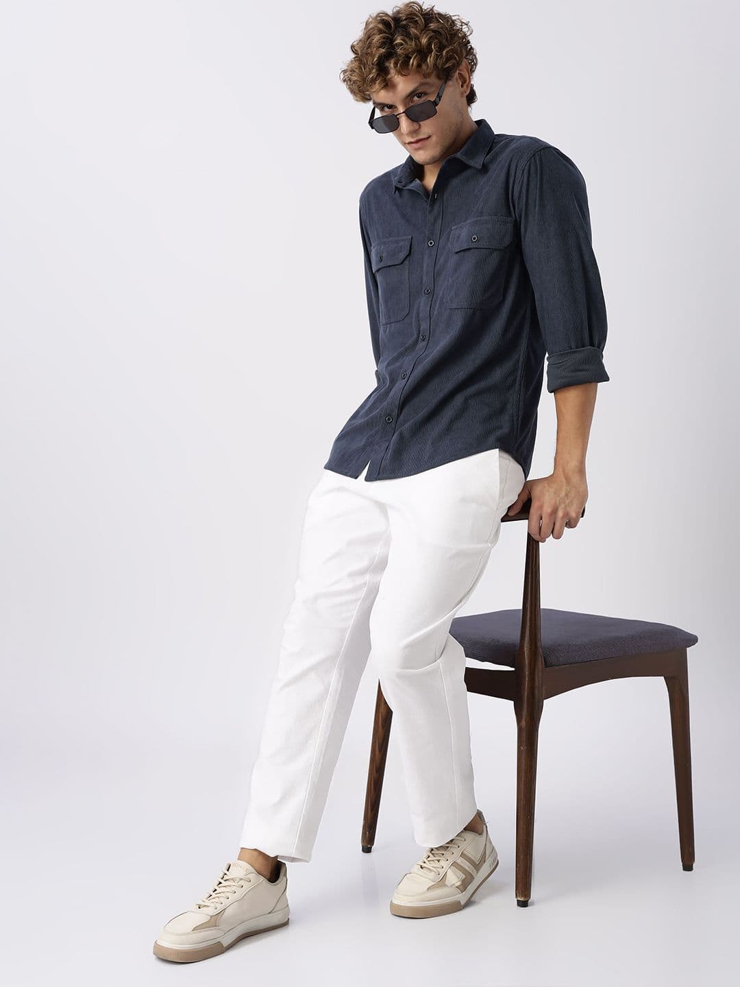 HERE&NOW Regular Fit Vertical Striped Corduroy Opaque Casual Shirt thumbnail 5