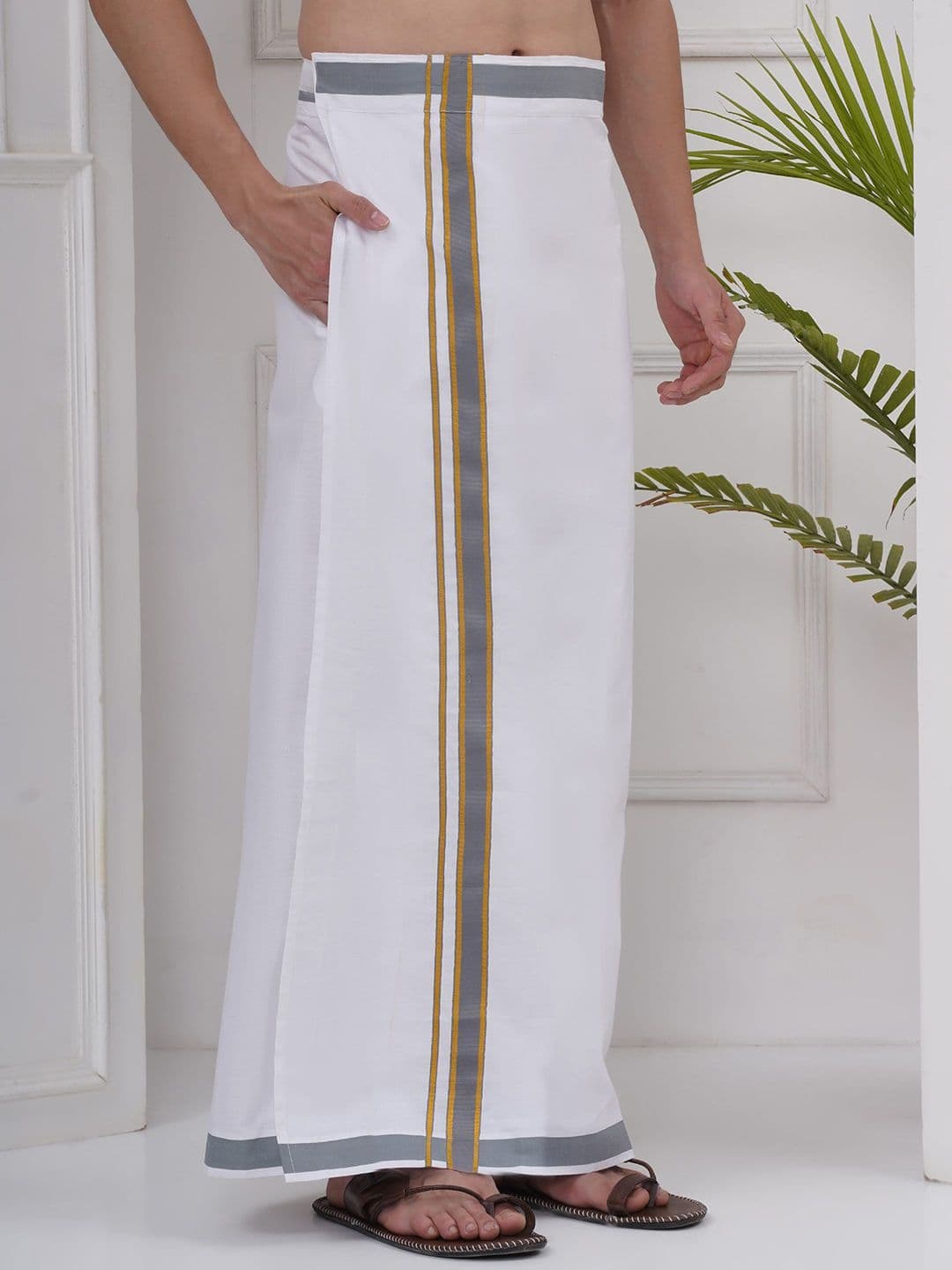 Sethukrishna Mens Readymade Cotton Dhoti thumbnail 3