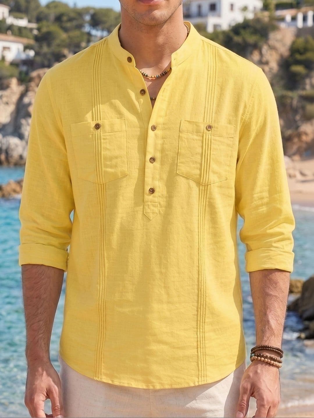 Royalscout Men Regular Fit Cotton Blend Solid Casual Kurta Shirt thumbnail 6