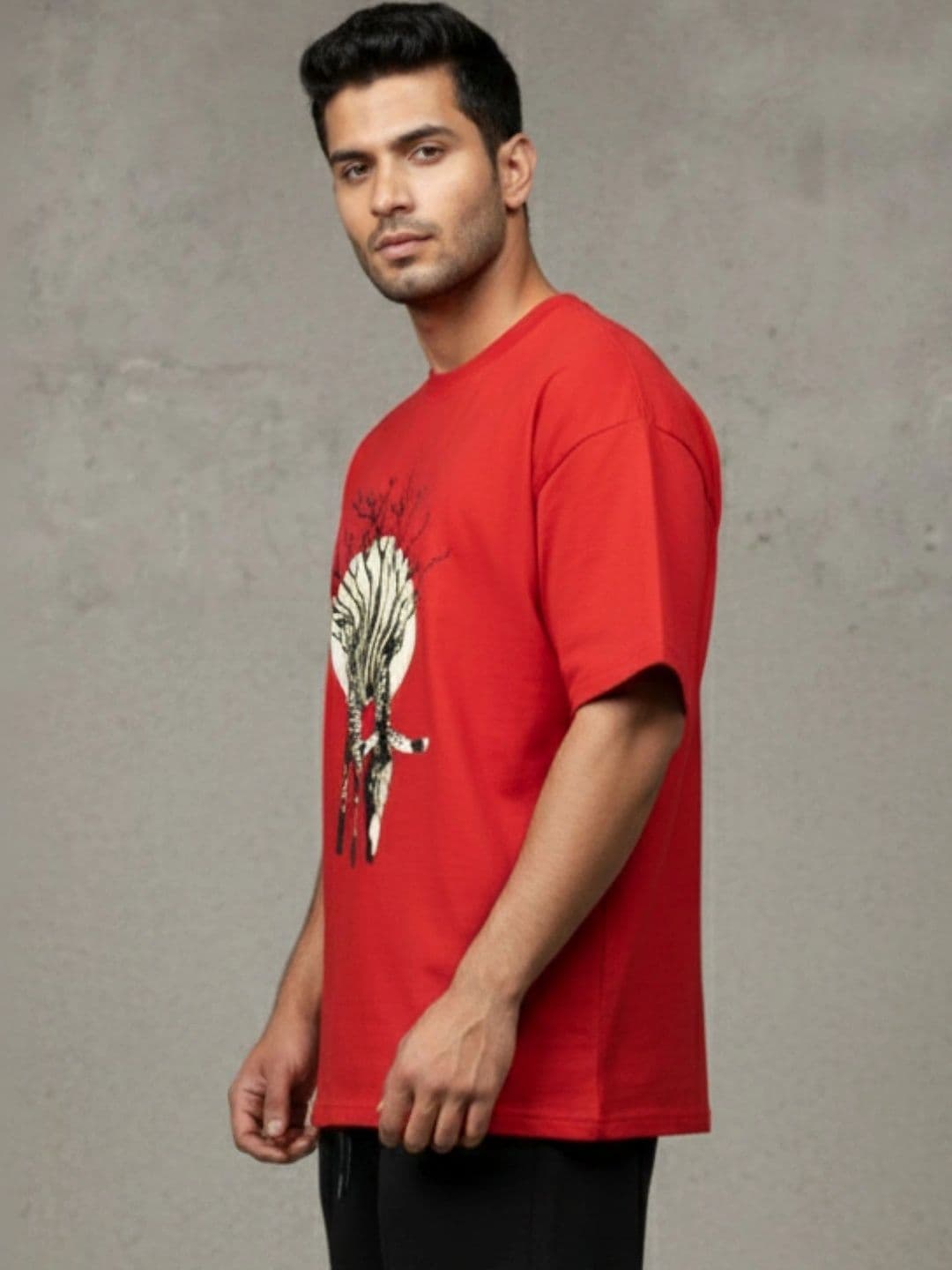 Moda Rapido Men Printed Drop-Shoulder Sleeves T-shirt thumbnail 4