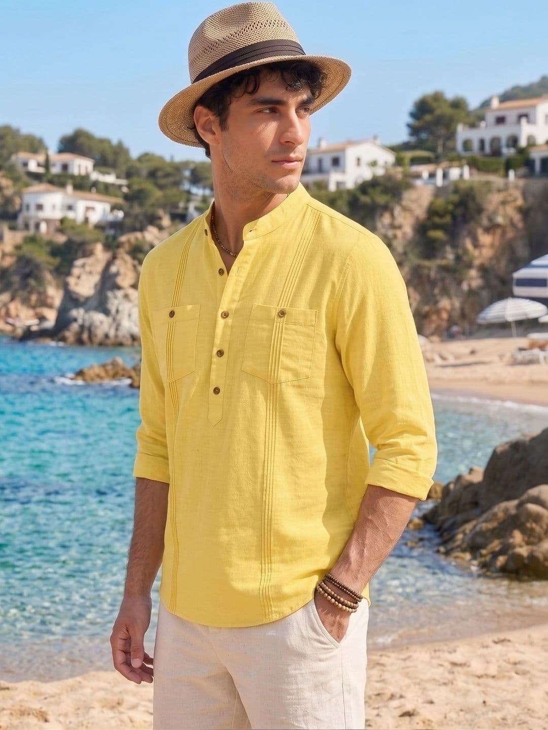 Royalscout Men Regular Fit Cotton Blend Solid Casual Kurta Shirt thumbnail 2