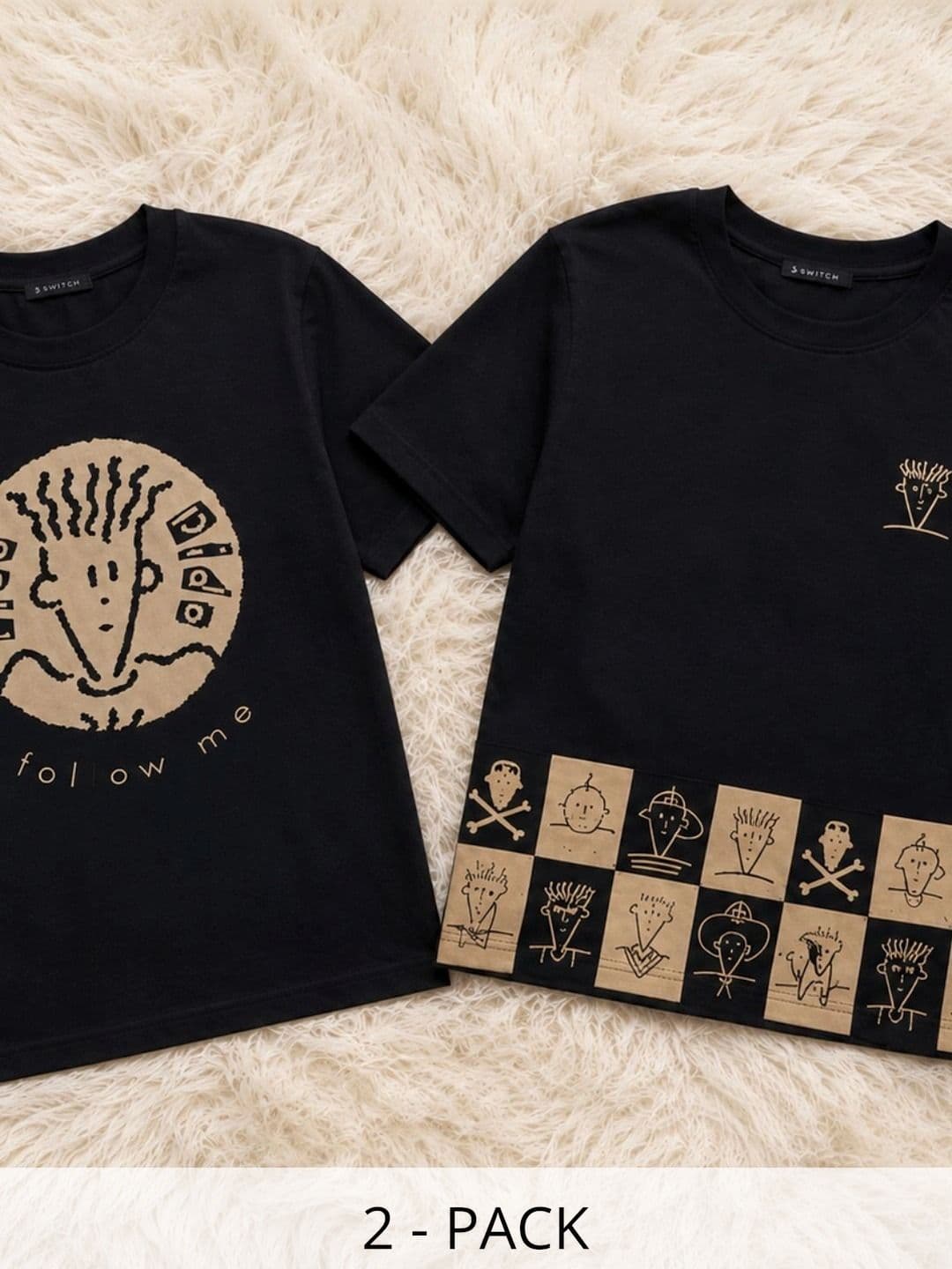 YAK YAK Men Pack Of 2 Graphic Printed T-shirt - view 1