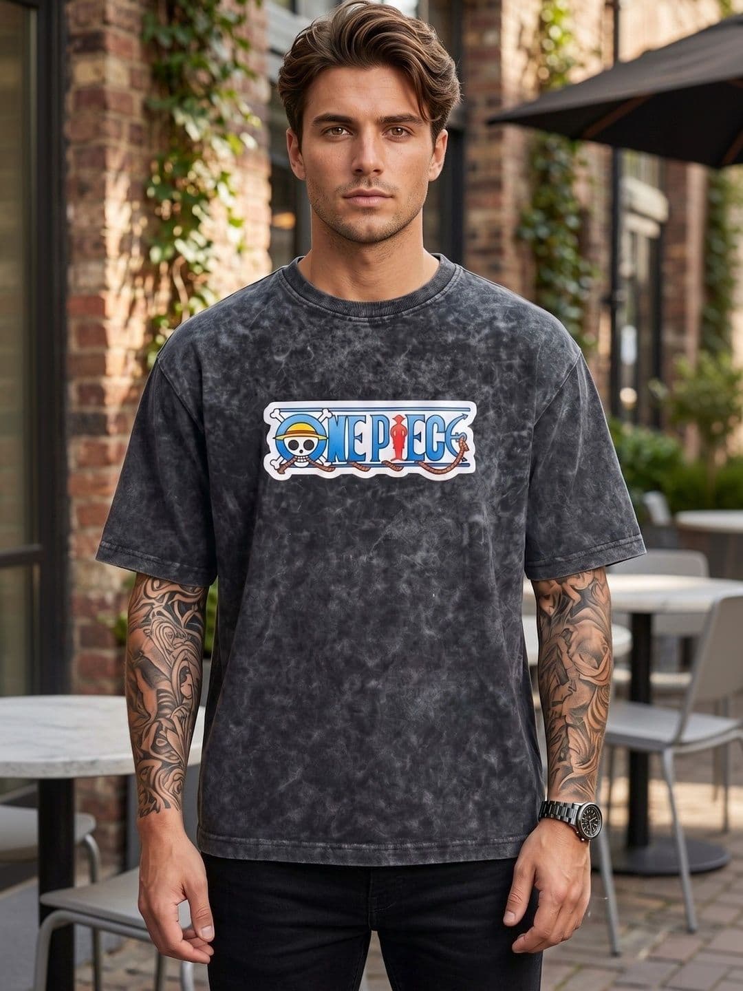 Moda Rapido Men Dyed Drop-Shoulder Sleeves T-shirt - view 1