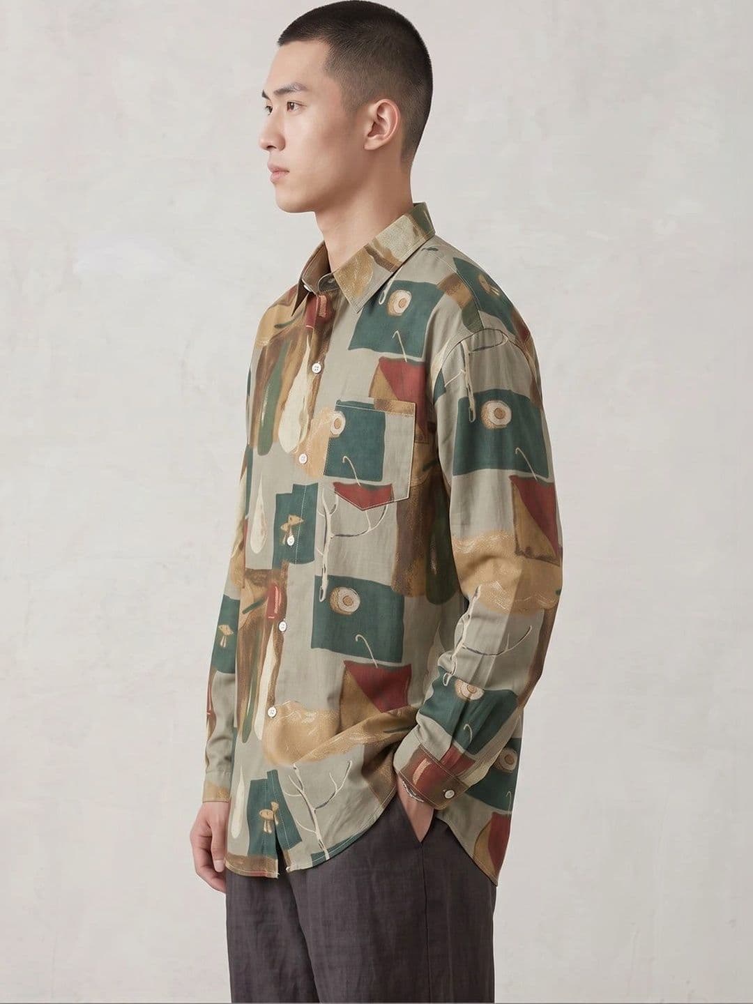 Suo Men Printed Casual Shirt thumbnail 6