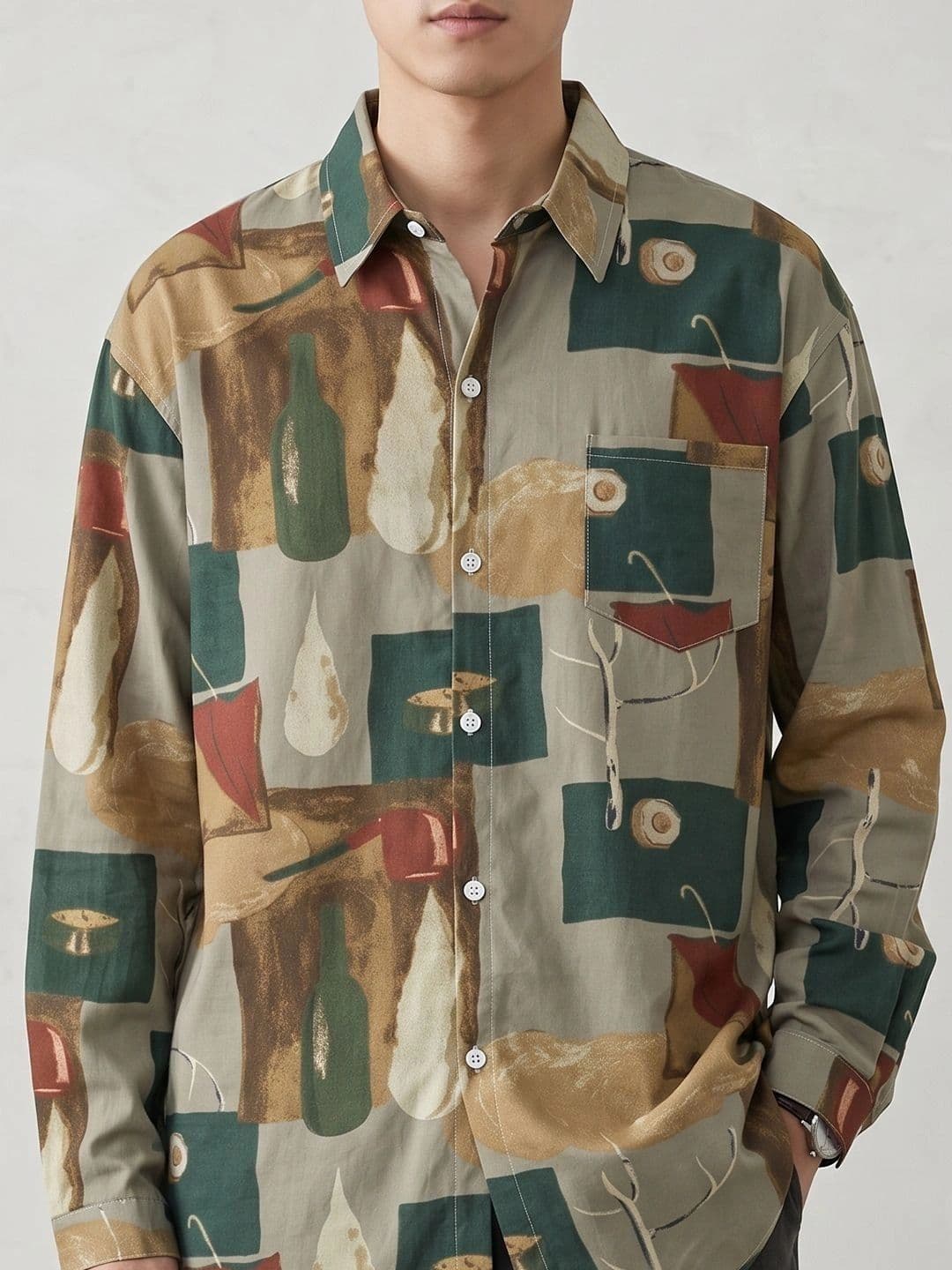Suo Men Printed Casual Shirt thumbnail 5