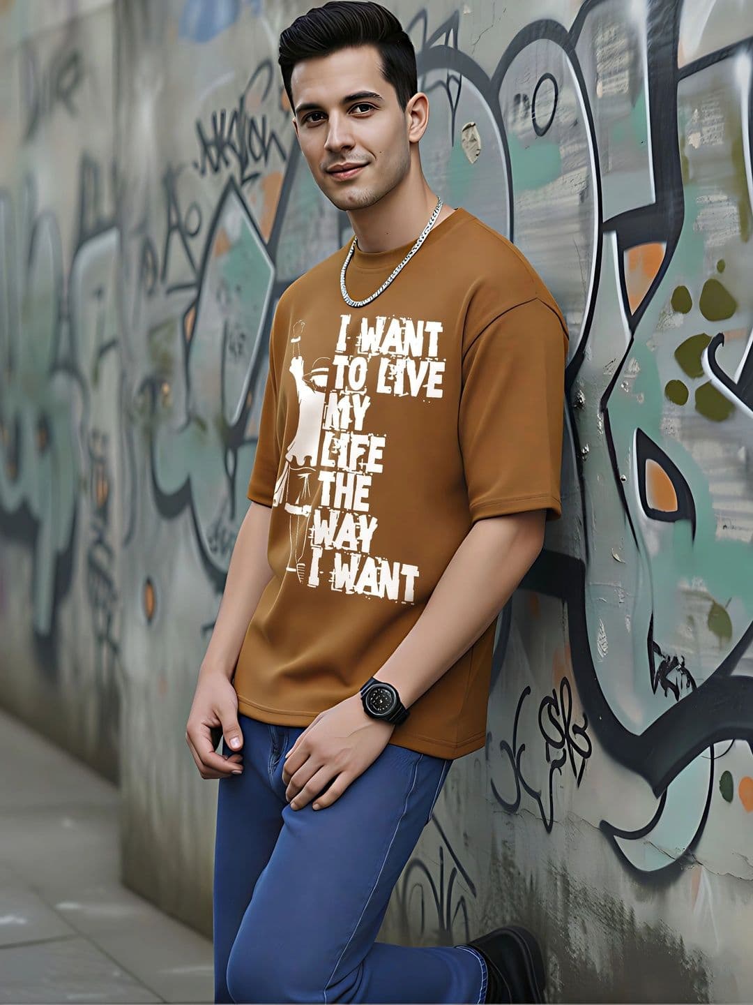Moda Rapido Men Typography Printed T-shirt thumbnail 4