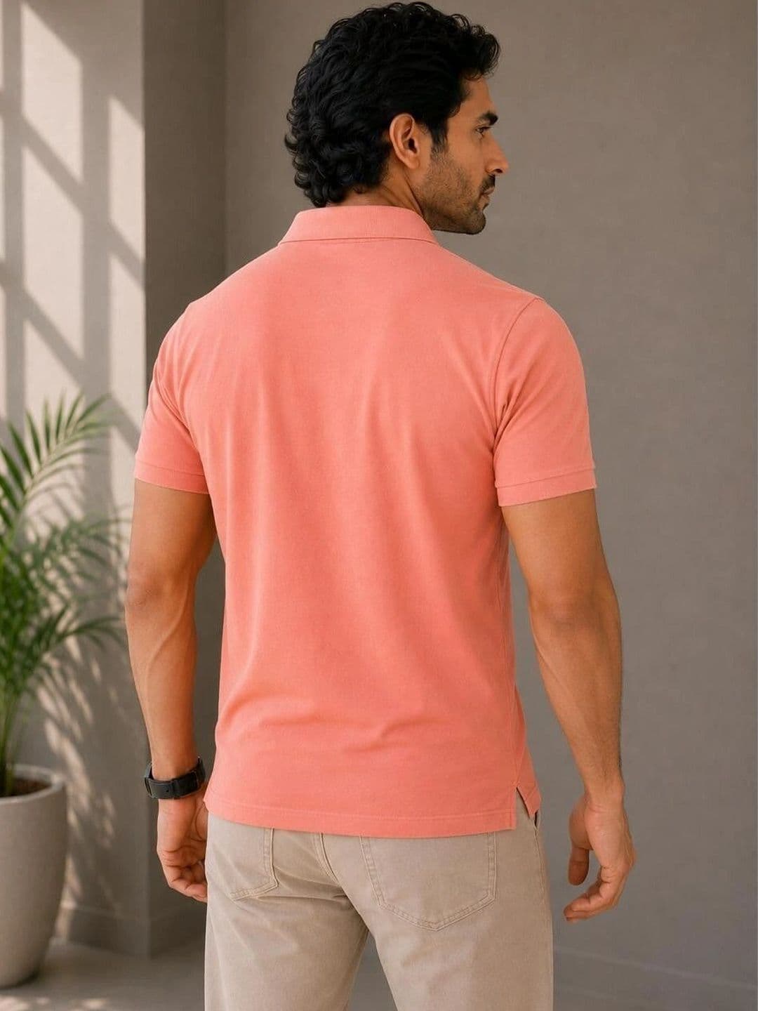 VELDEER Men Brand Logo Polo Collar T-shirt thumbnail 2
