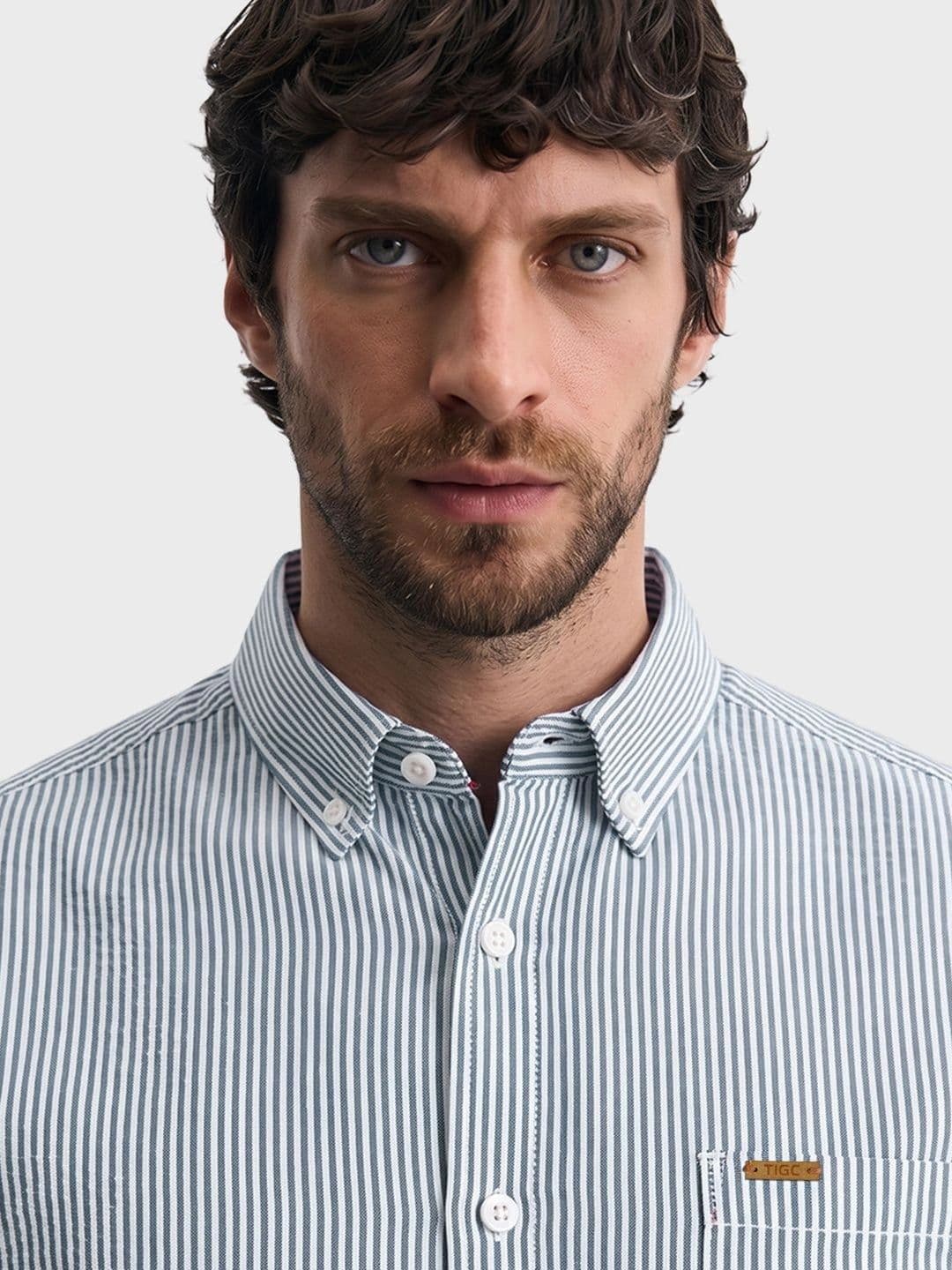 The Indian Garage Co Men Slim Fit Striped Casual Shirt thumbnail 5