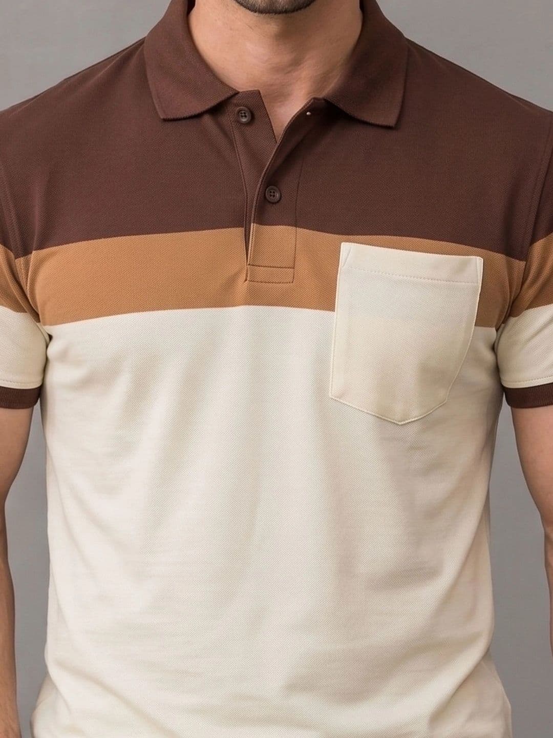 Roadster Men Colourblocked Polo Collar Pockets T-shirt thumbnail 5