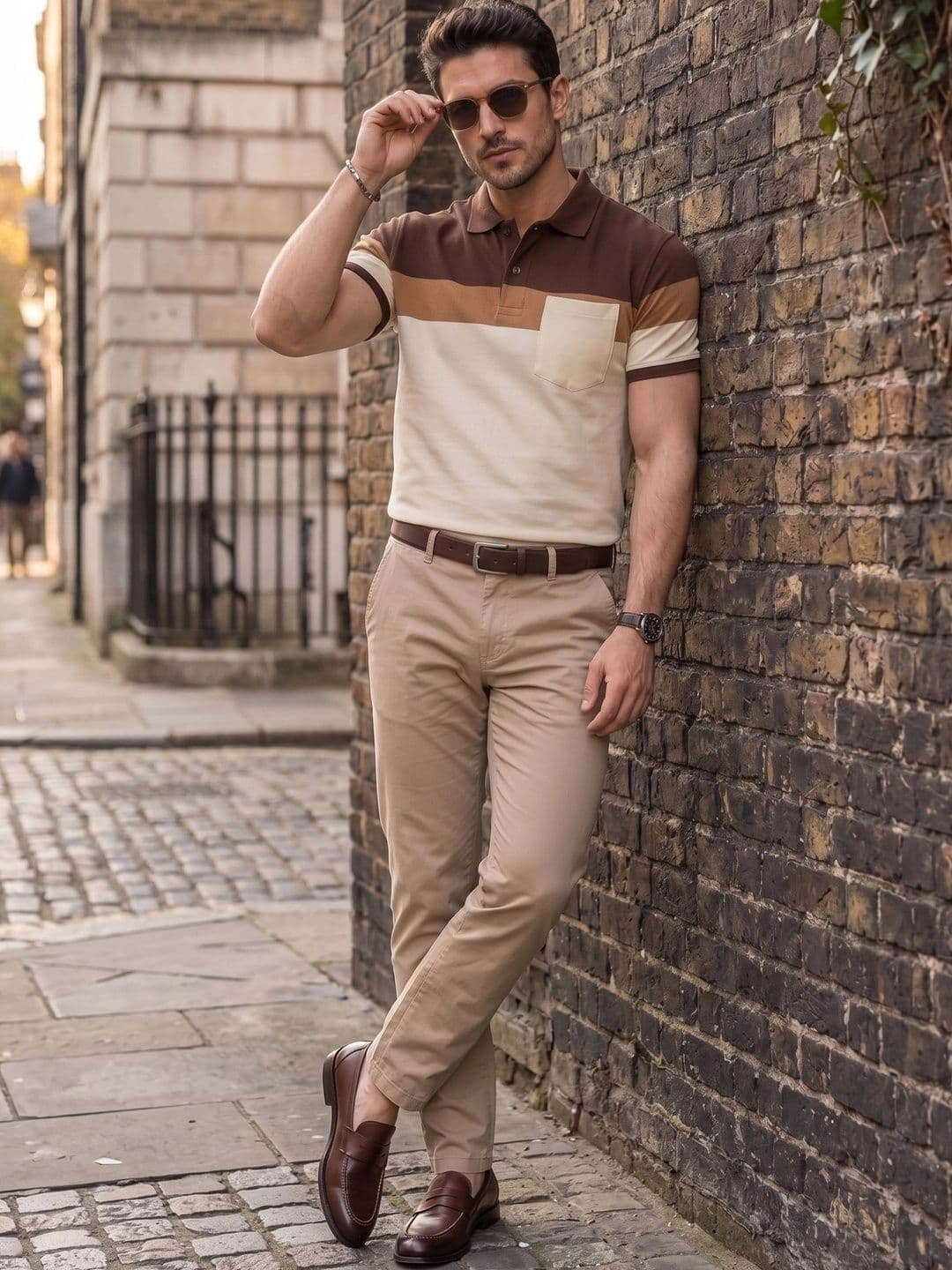 Roadster Men Colourblocked Polo Collar Pockets T-shirt thumbnail 4