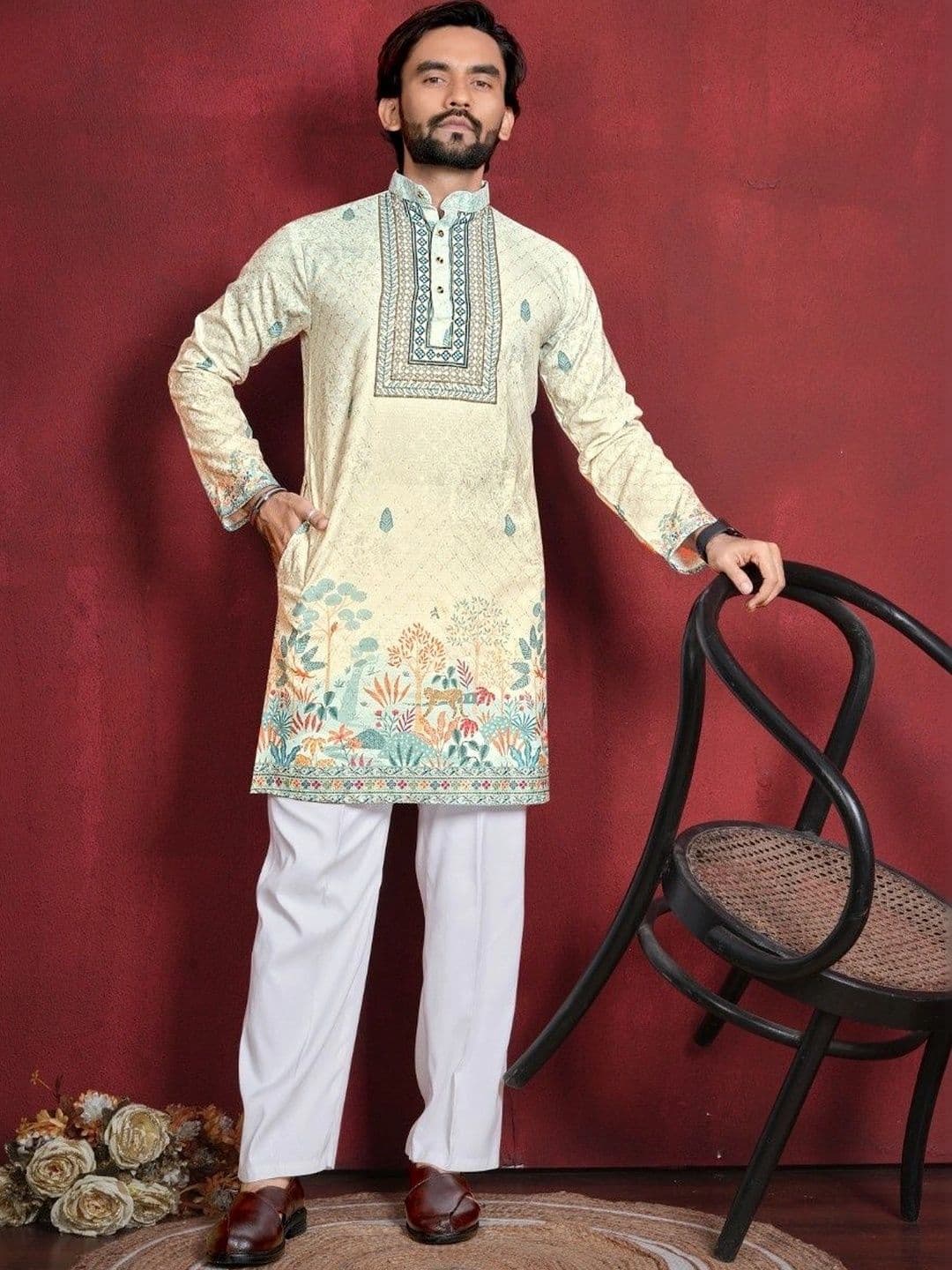 CHARLOTTE GRACIOUS Men Ethnic Motifs Printed Kurta - view 1