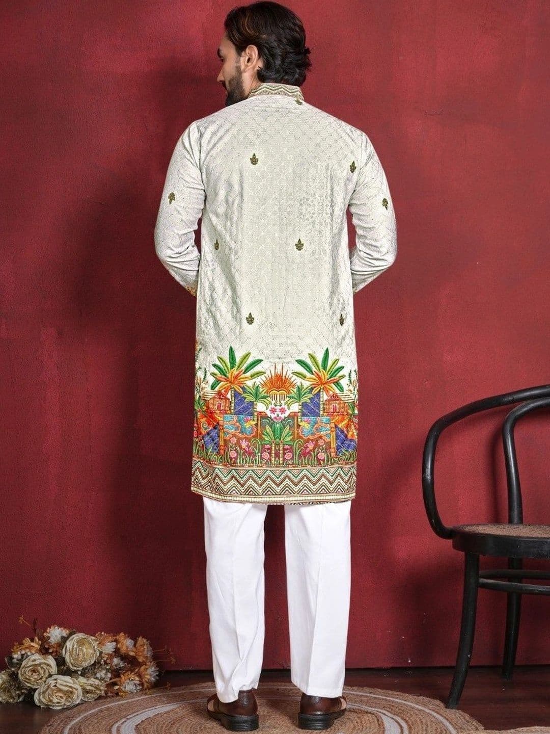 CHARLOTTE GRACIOUS Men Embellished Thread Work Kurta thumbnail 5