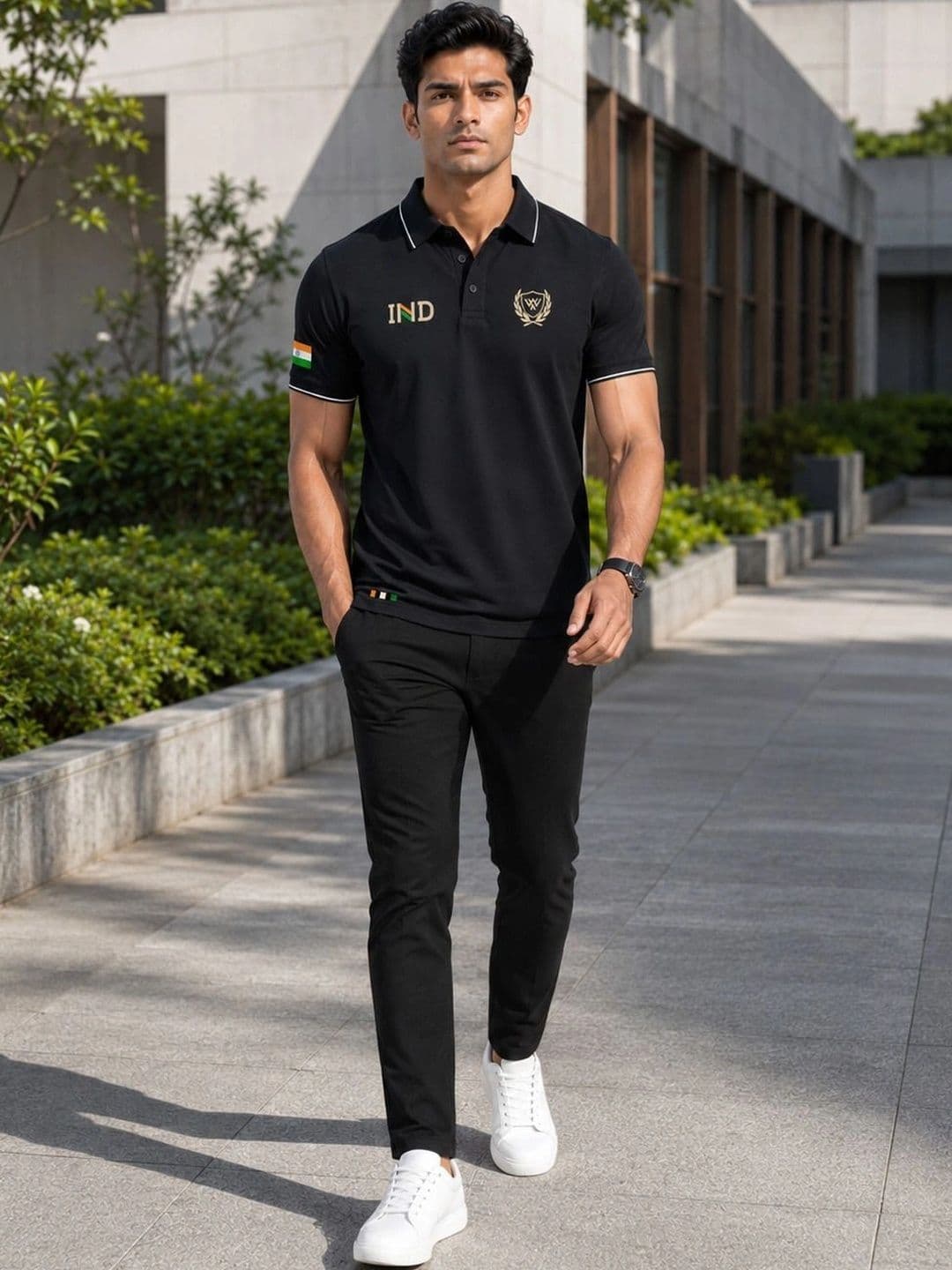 Warrior World Men Brand Logo Polo Collar T-shirt thumbnail 6