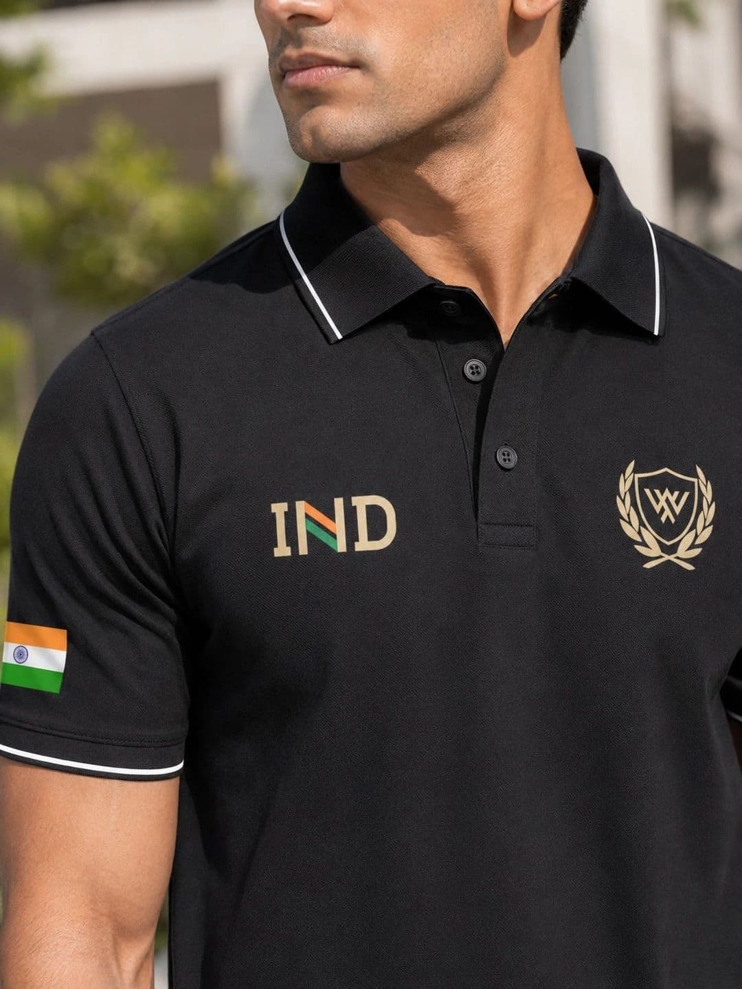 Warrior World Men Brand Logo Polo Collar T-shirt thumbnail 5