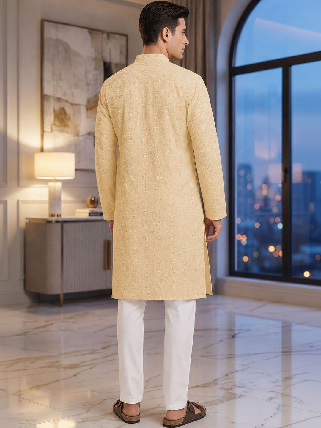 Anouk Men Ethnic Motifs Embroidered Sequinned Kurta thumbnail 3