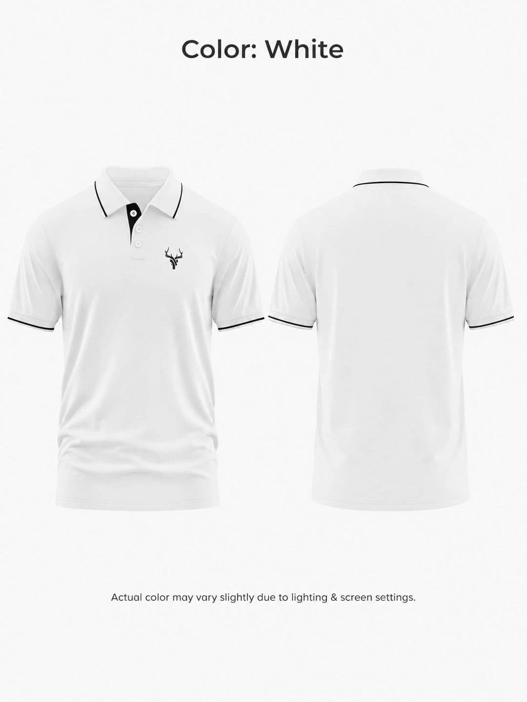 Warrior World Men Brand Logo Polo Collar Pure Cotton T-shirt thumbnail 3