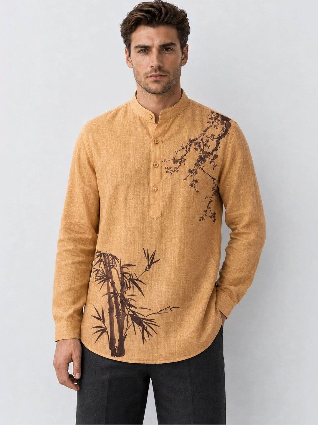 Anouk Men Floral Printed Kurta - view 1