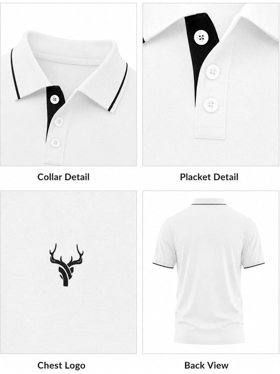 Warrior World Men Brand Logo Polo Collar Pure Cotton T-shirt thumbnail 5
