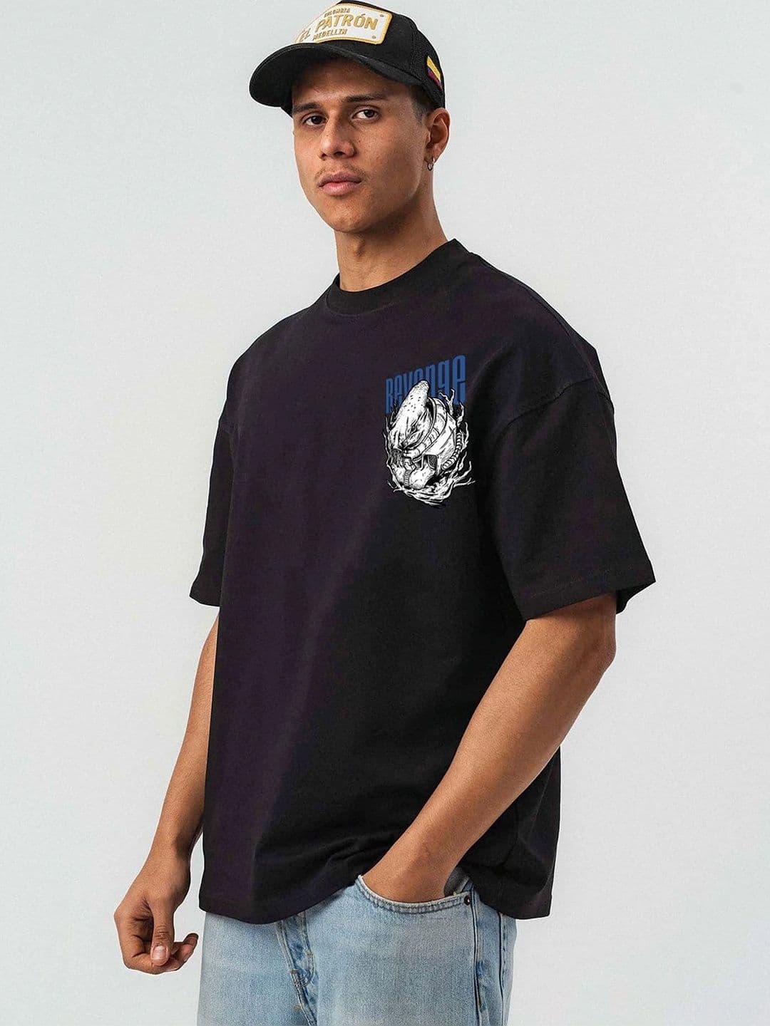 Mast & Harbour Men Printed Drop-Shoulder Sleeves T-shirt thumbnail 2