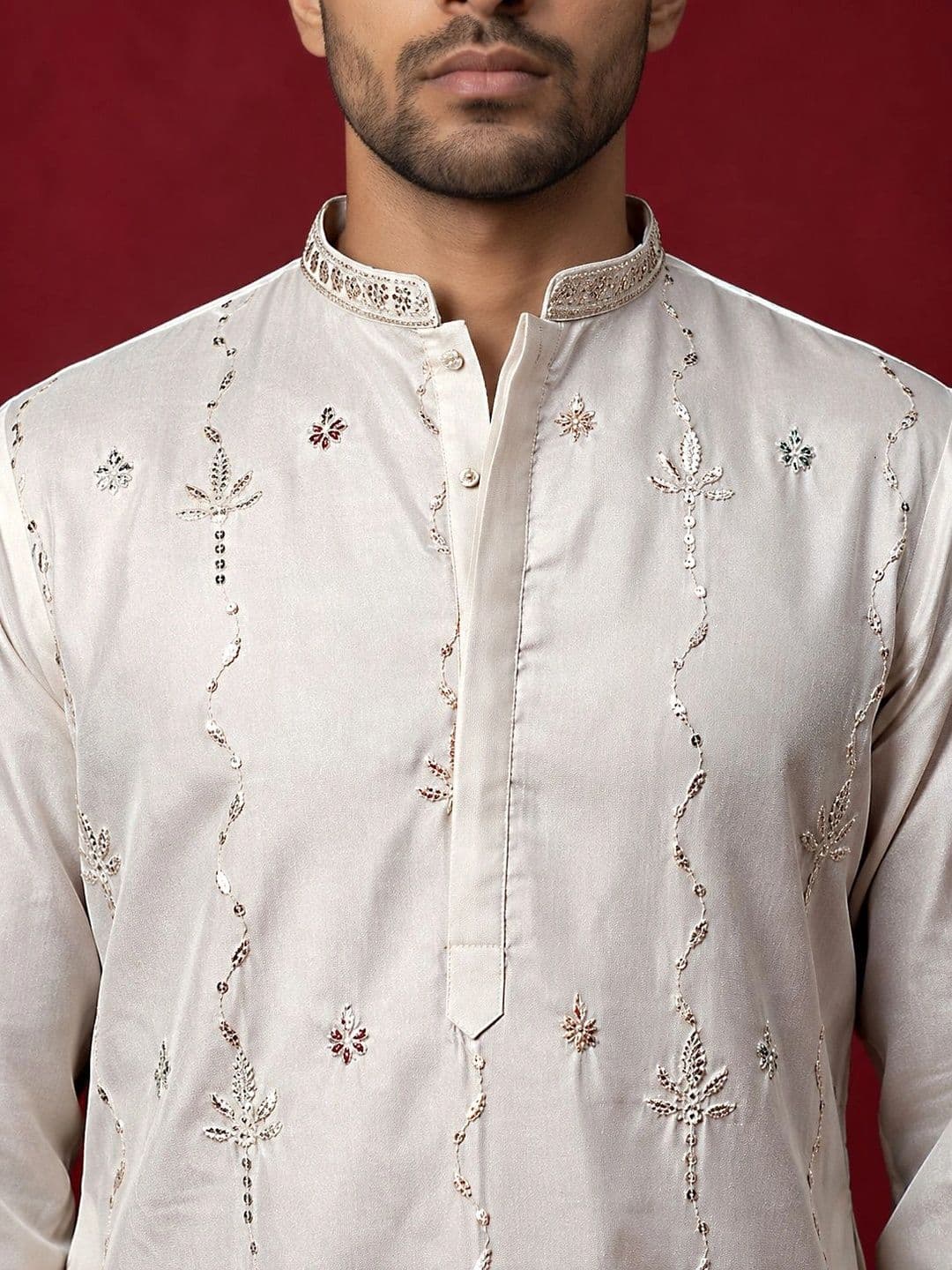 Jompers Men Embellished Sequinned Kurta thumbnail 3