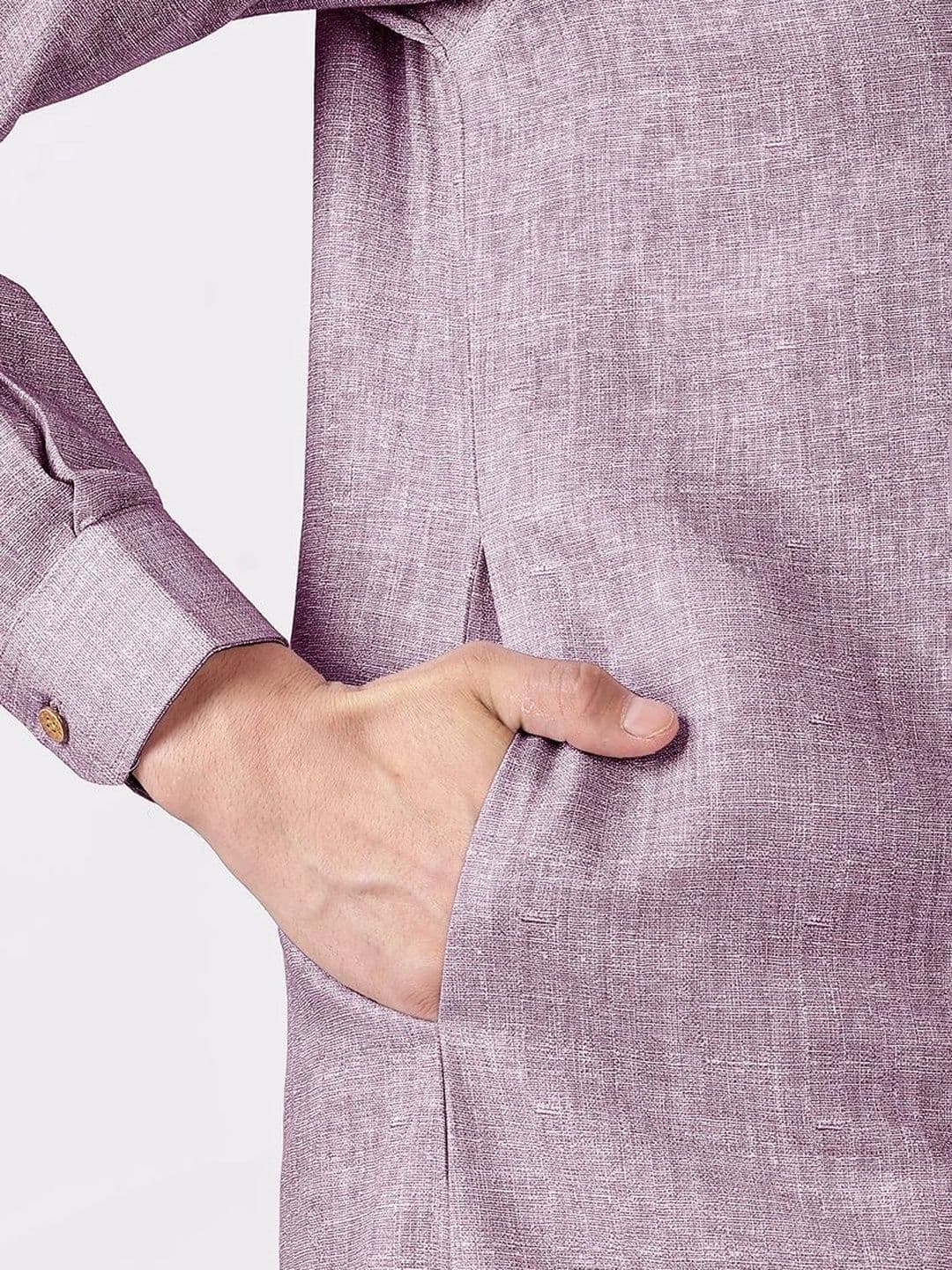 Anouk Men Cotton Linen Kurta thumbnail 2
