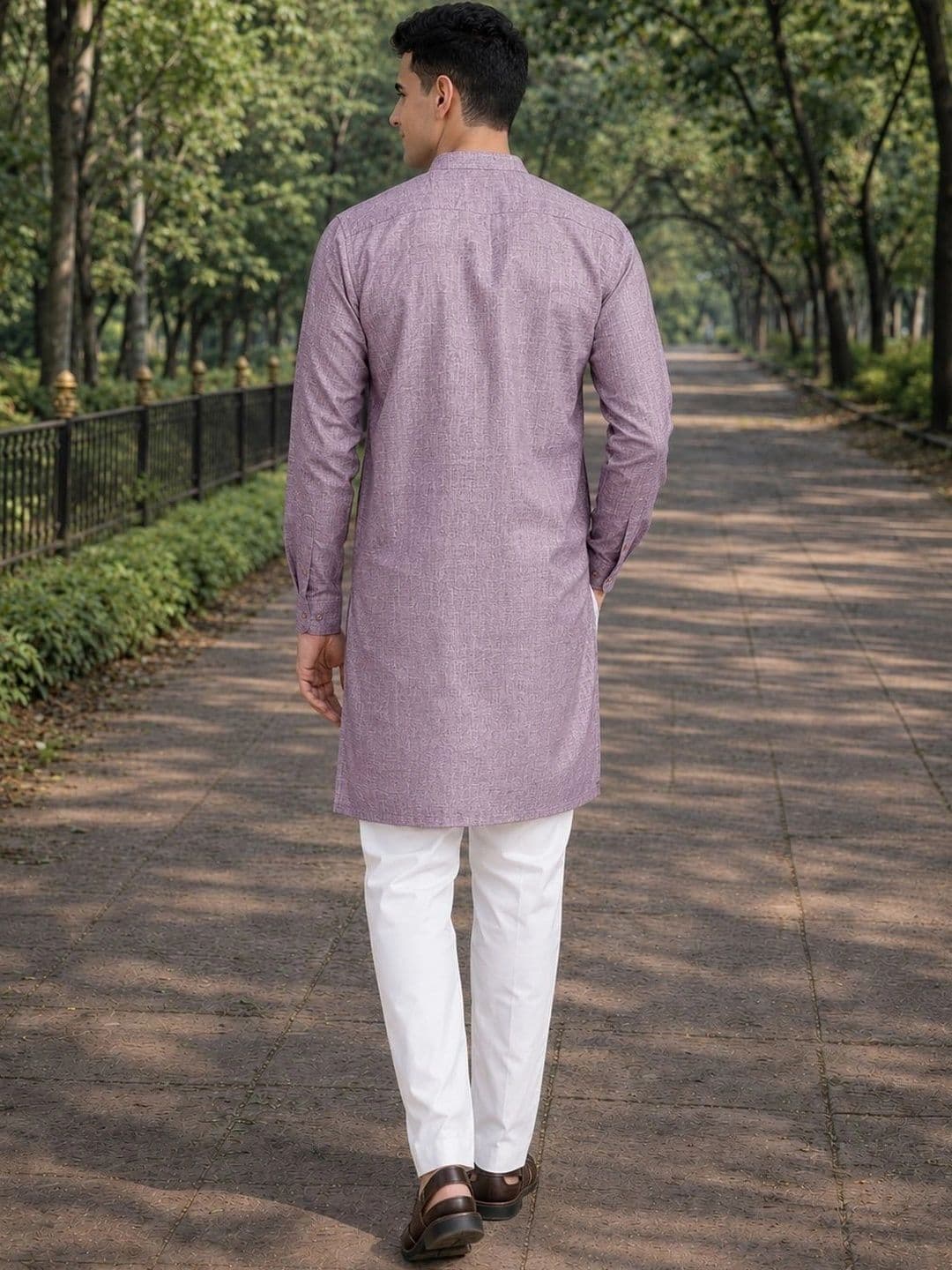 Anouk Men Cotton Linen Kurta thumbnail 3