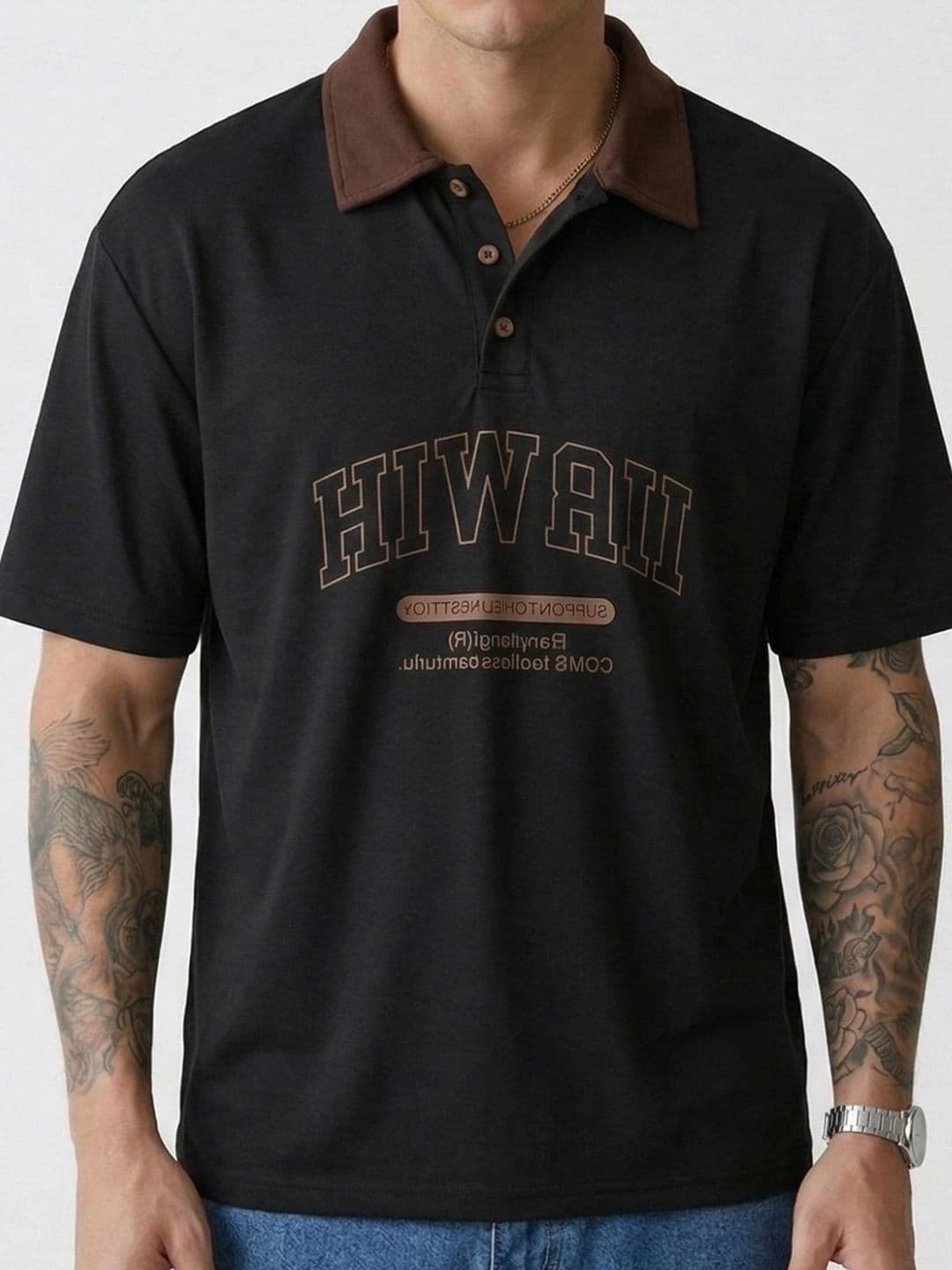 Kook N Keech Men Typography Printed Polo Collar T-shirt thumbnail 4