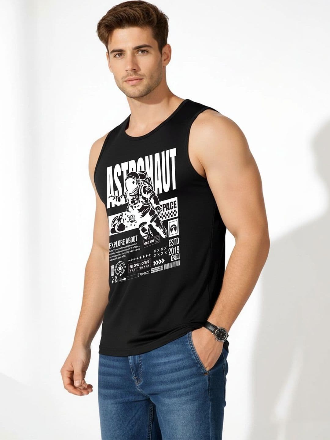 SLOWLORIS Men Pack of 2 Printed T-shirt thumbnail 3