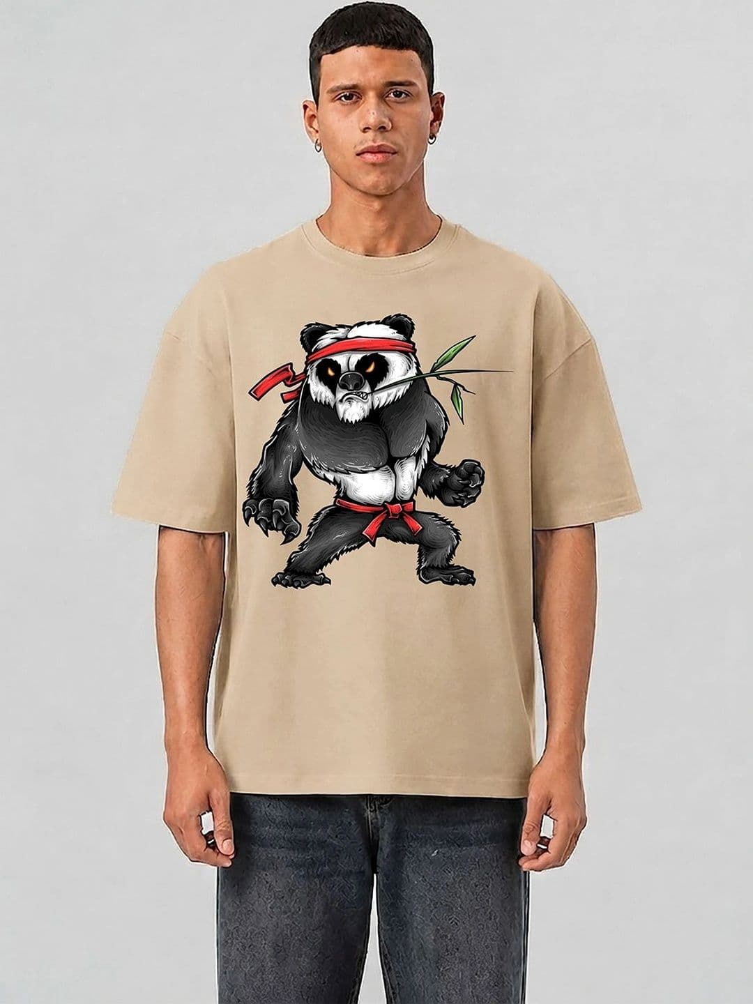 Mast & Harbour Men Printed Drop-Shoulder Sleeves T-shirt - view 1