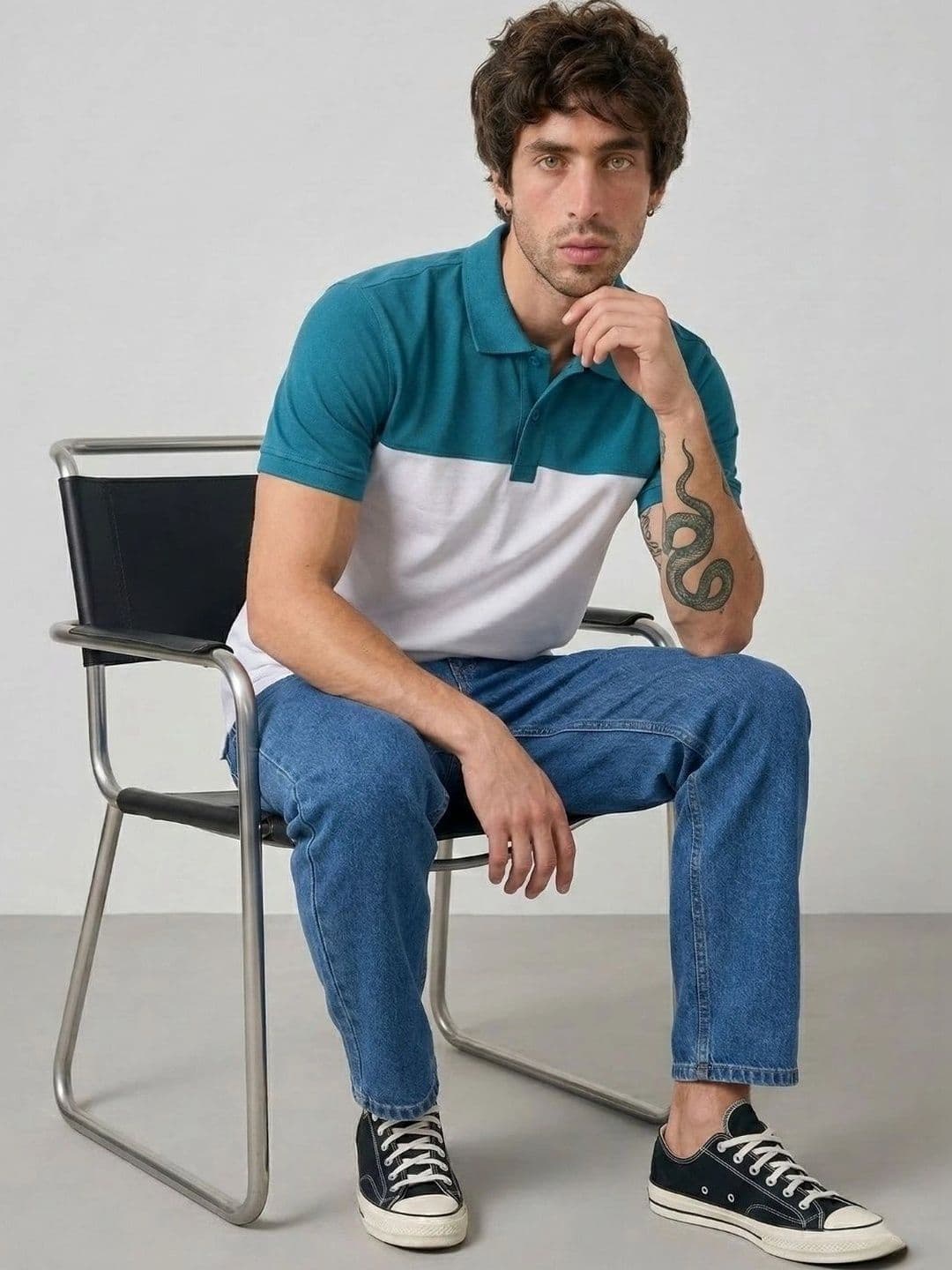 Kook N Keech Men Colourblocked Polo Collar T-shirt thumbnail 4