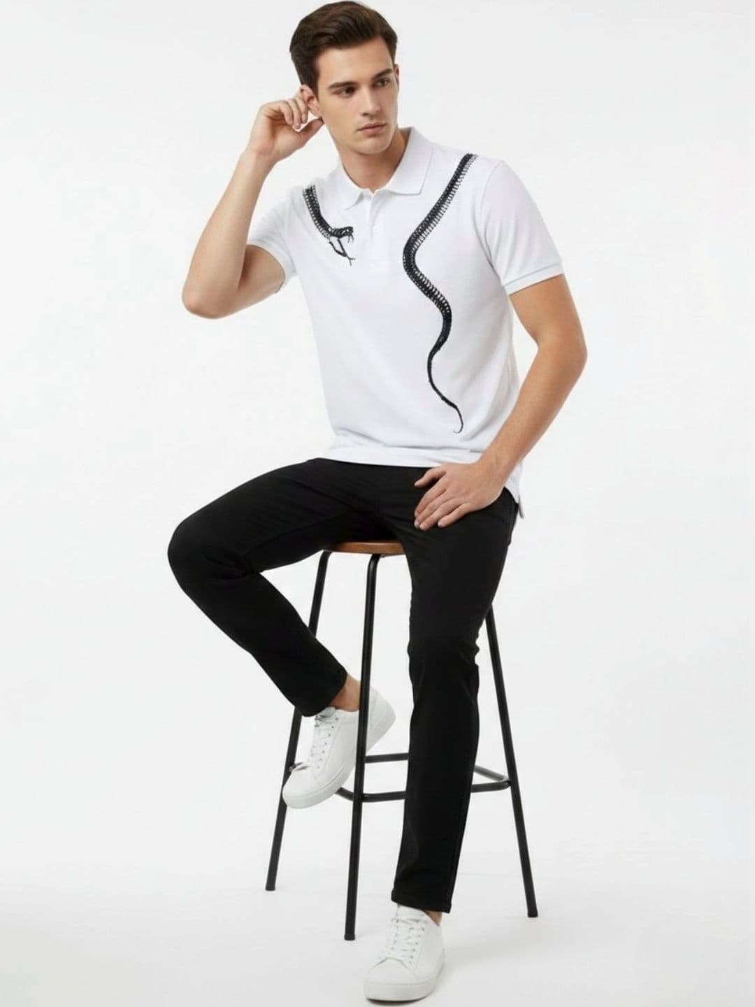Kook N Keech Men Printed Polo Collar T-shirt - view 1