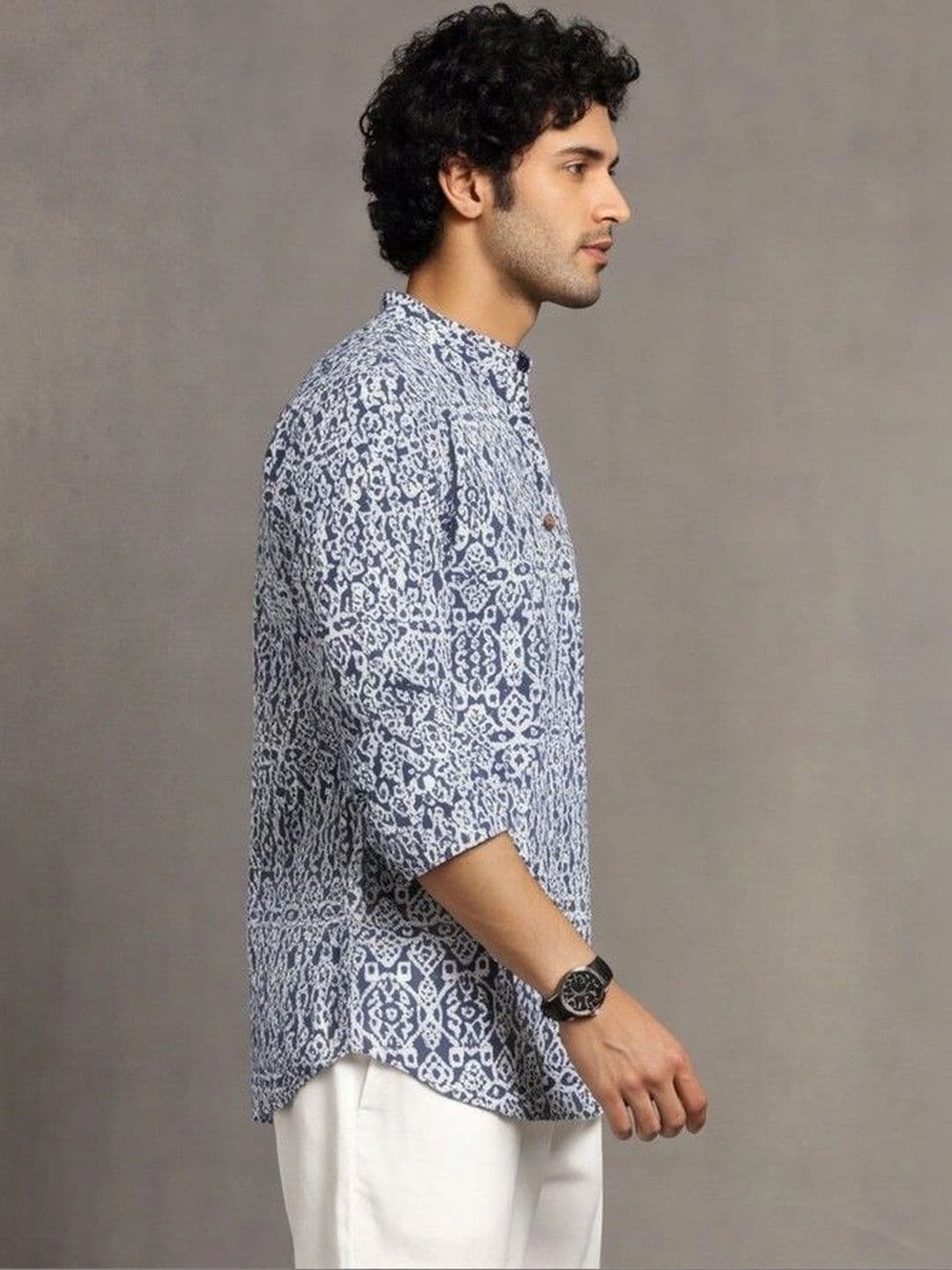 Navibhu Printed Pure Cotton Mandarin Collar Short Kurta thumbnail 7