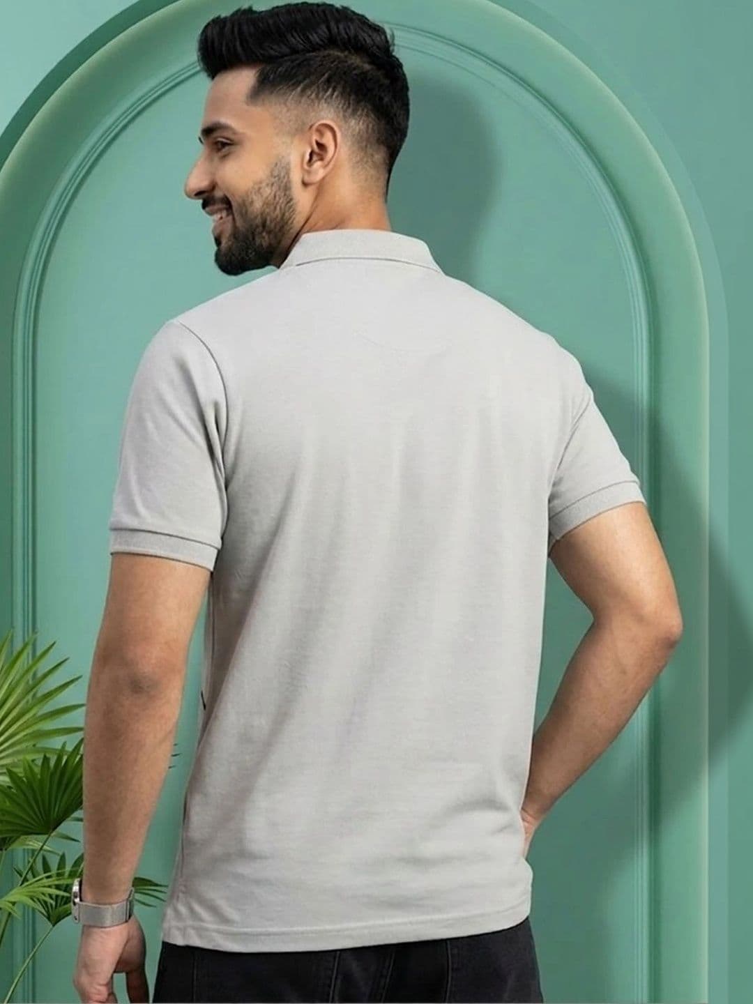 HERE&NOW Men Printed Polo Collar T-shirt thumbnail 3