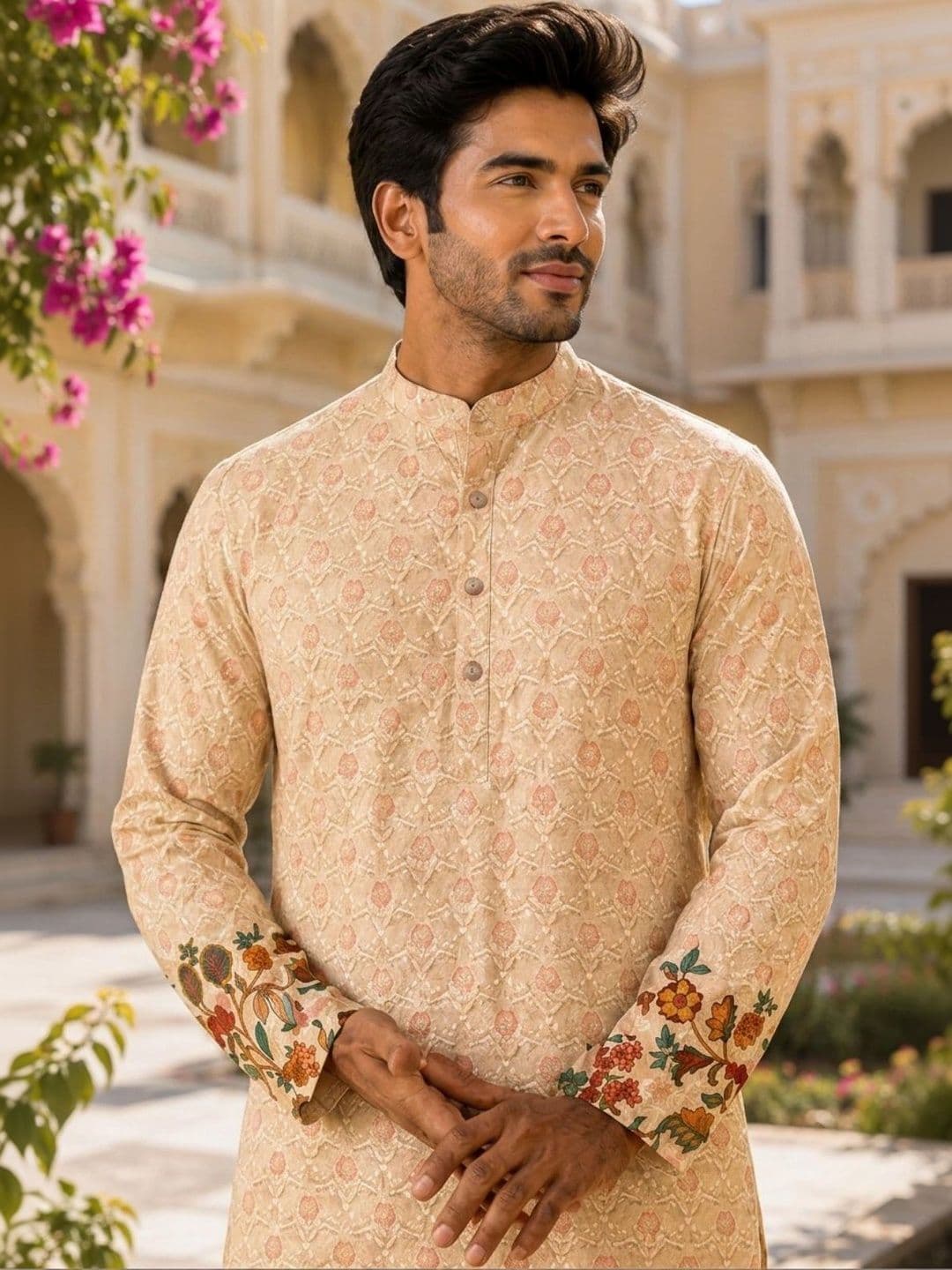 CB-COLEBROOK Men Ethnic Motifs Printed Kurta thumbnail 4