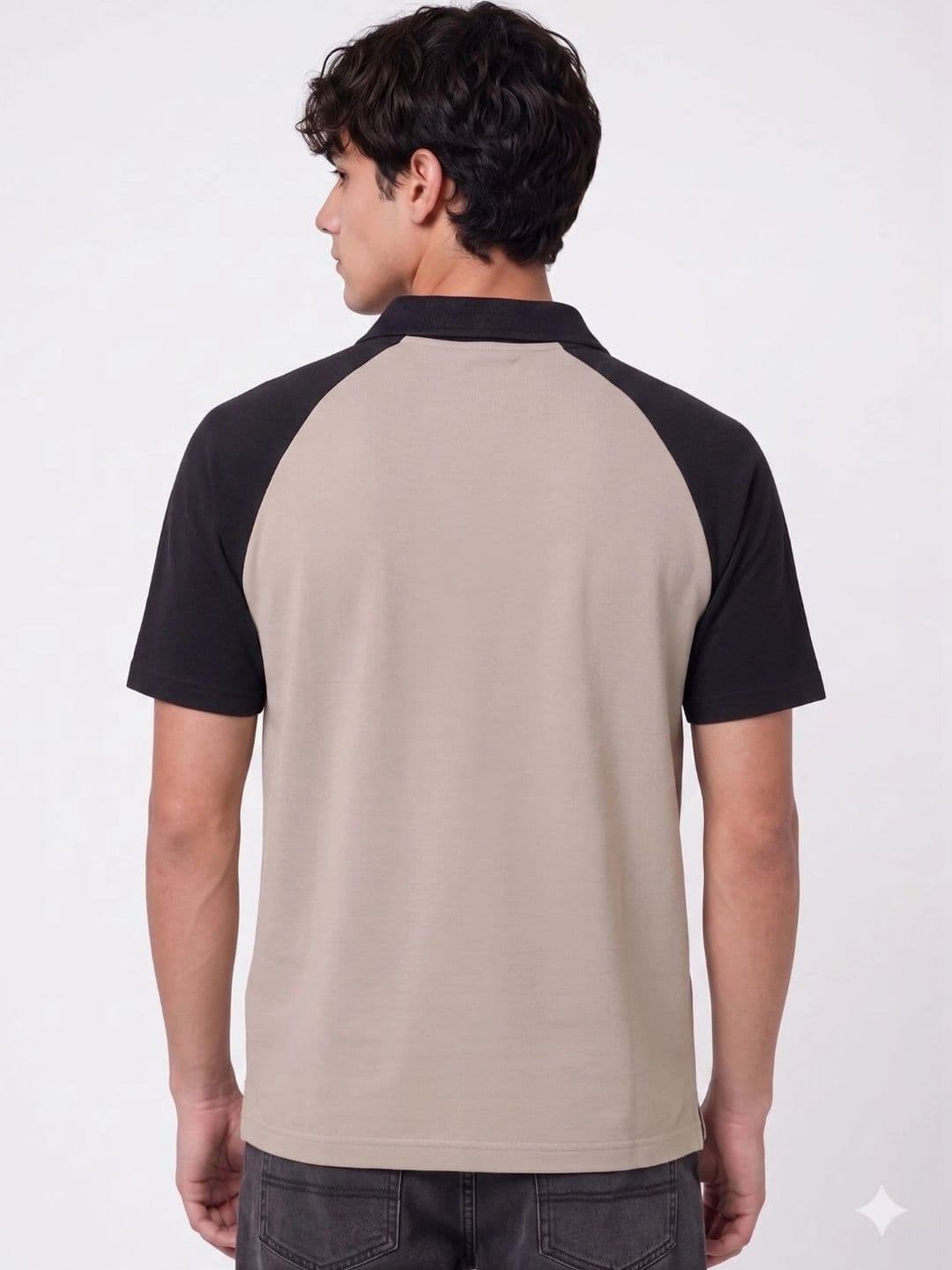 HERE&NOW Men Typography Colourblocked Polo Collar T-shirt thumbnail 2