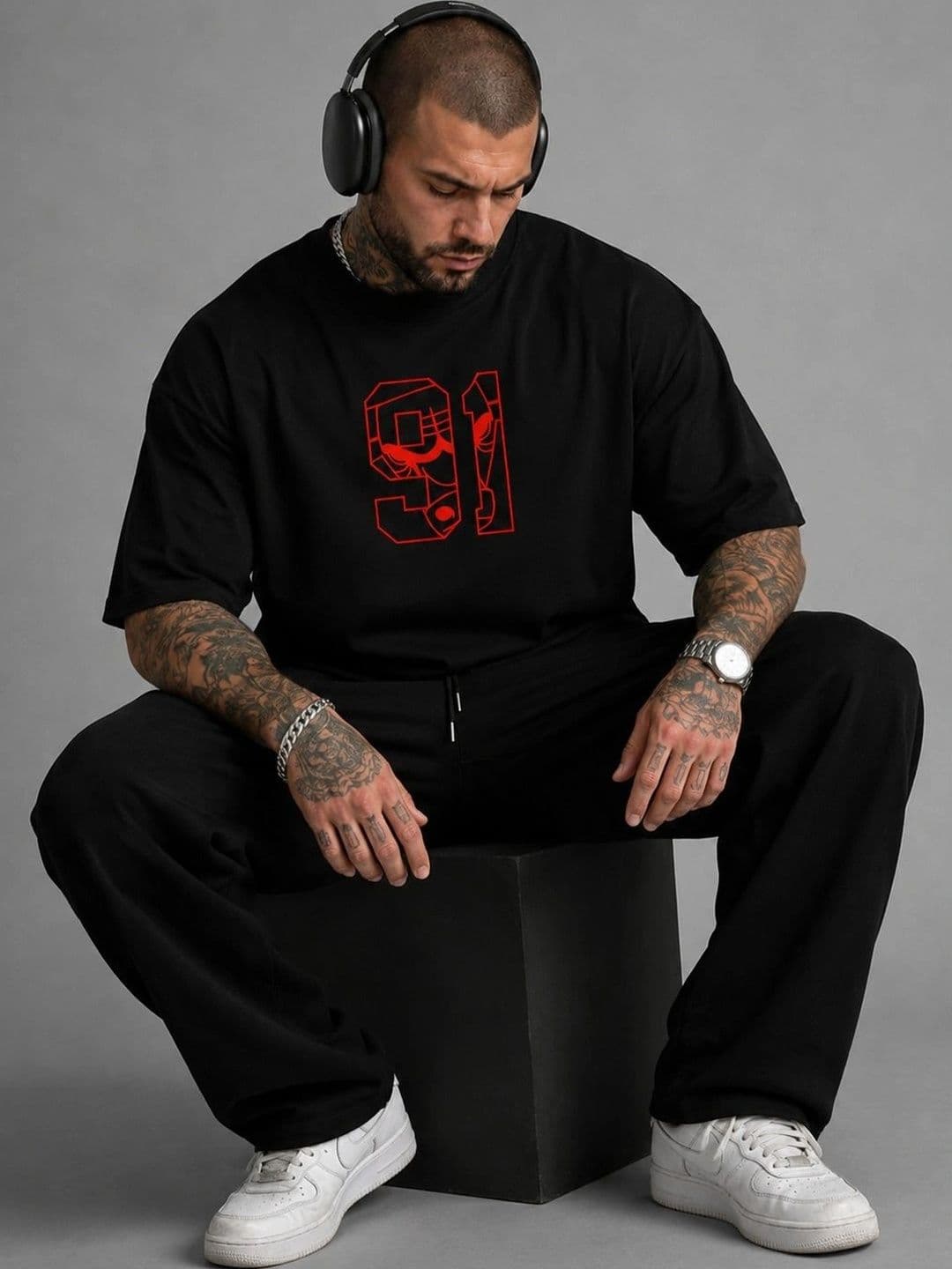 Moda Rapido Men Printed Drop-Shoulder Sleeves T-shirt thumbnail 4