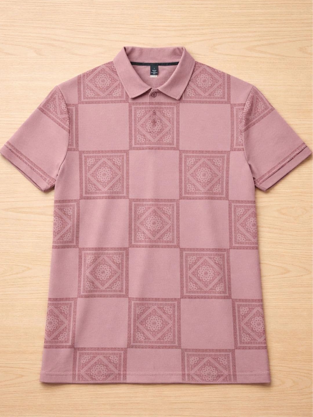 HERE&NOW Men Printed Polo Collar T-shirt thumbnail 3